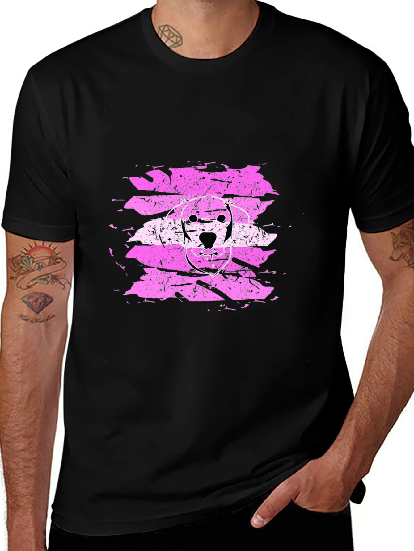 Variant 23 of Dog Graphic Black T-Shirt
