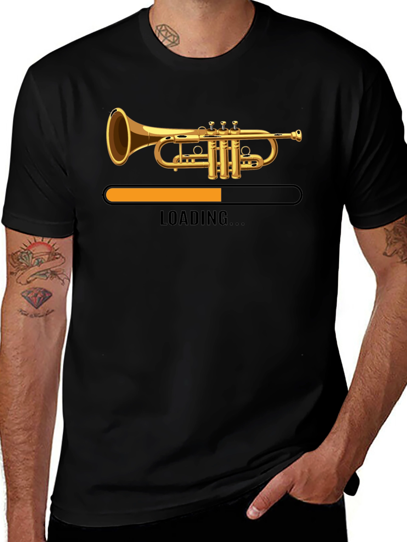 Variant 24 of Trumpet Loading Black T-Shirt