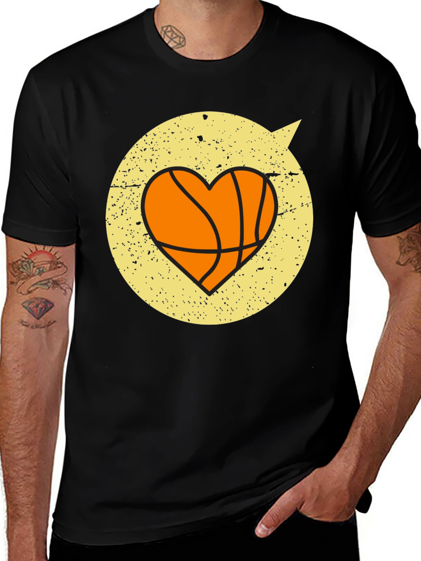 Variant 11 of Basketball Heart Graphic Tee - Stylish & Comfortable