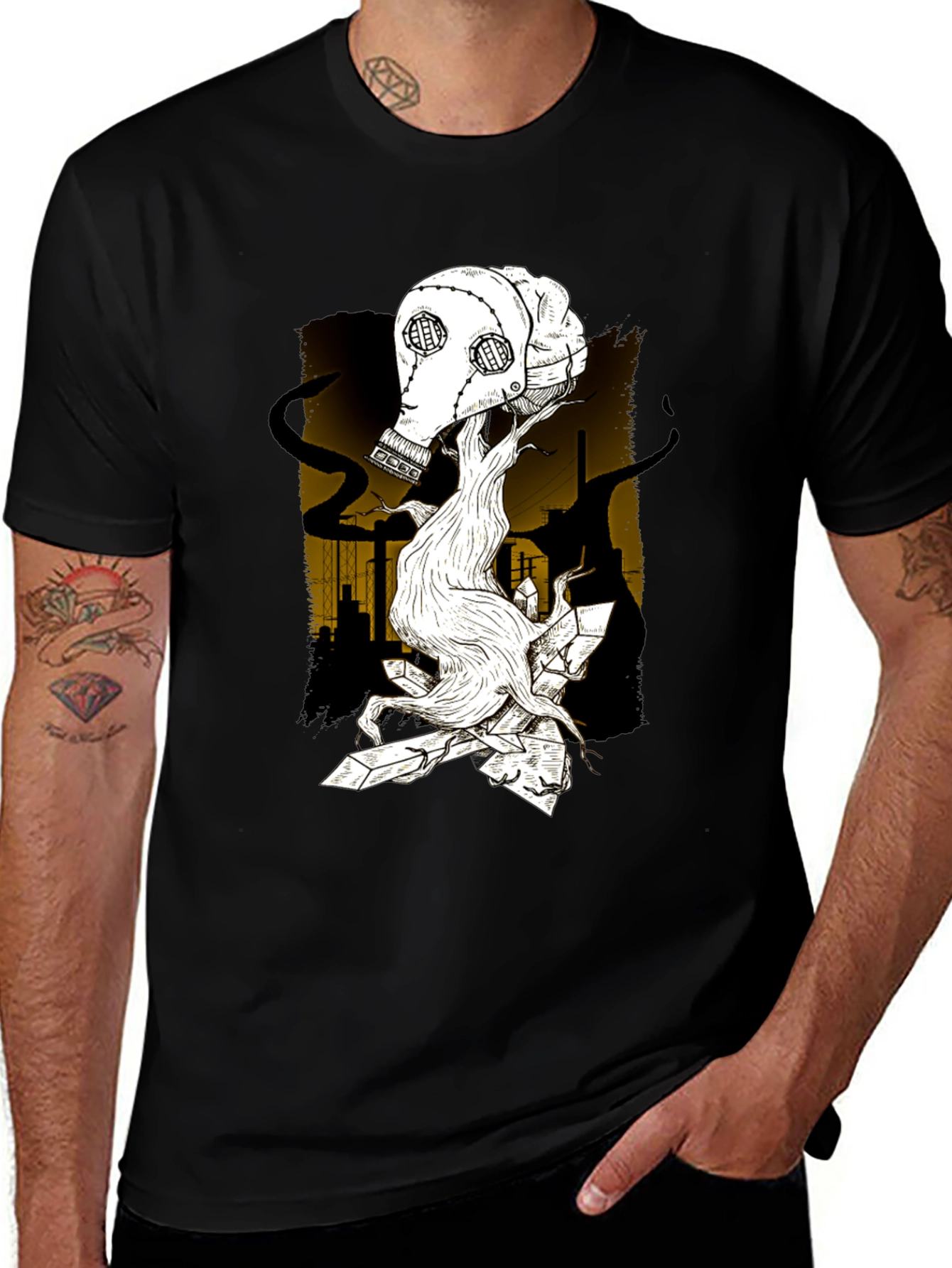 Variant 24 of Apocalyptic Gas Mask Graphic T-Shirt