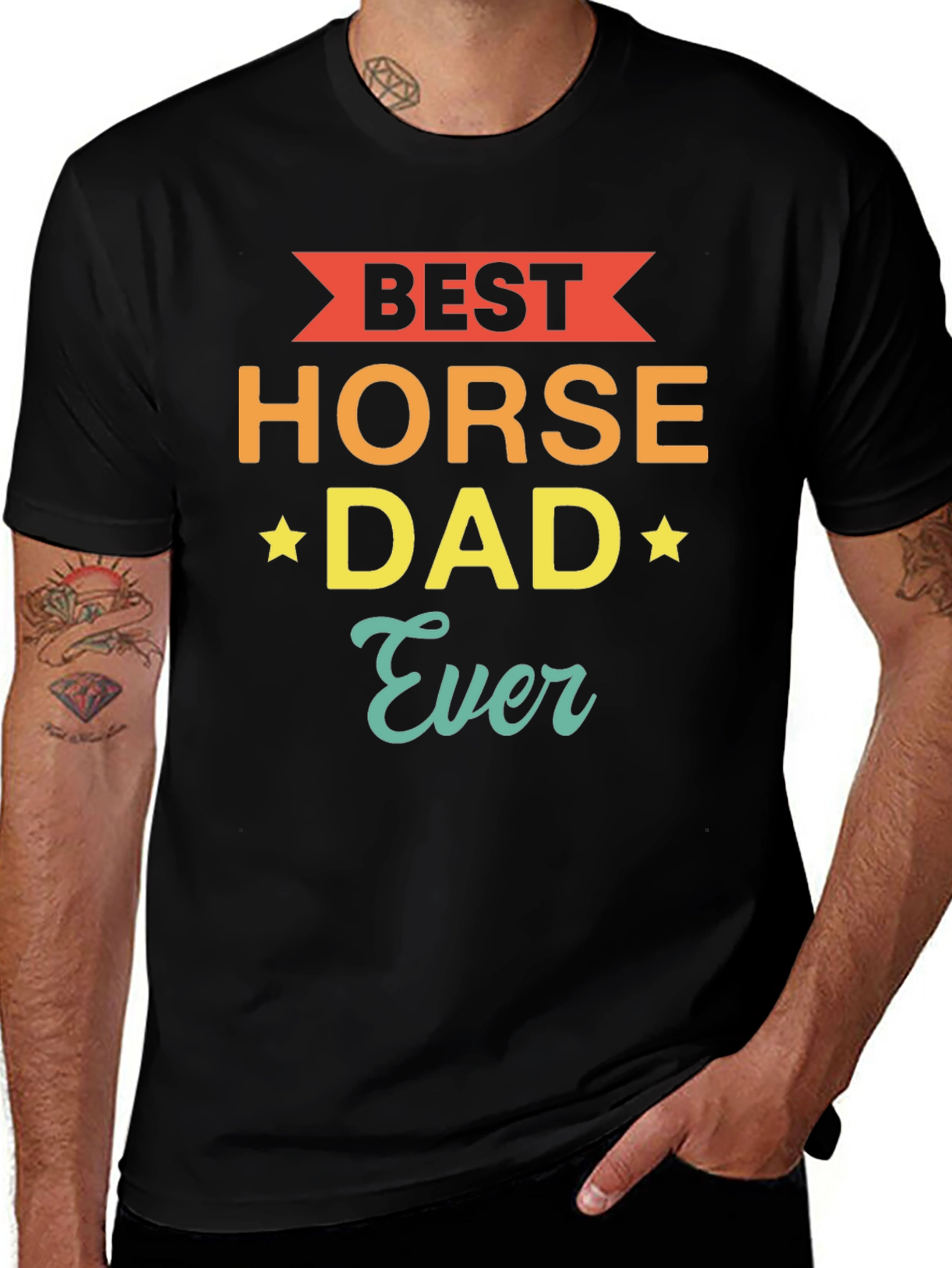 Variant 27 of Best Horse Dad Ever - Men's Graphic T-Shirt