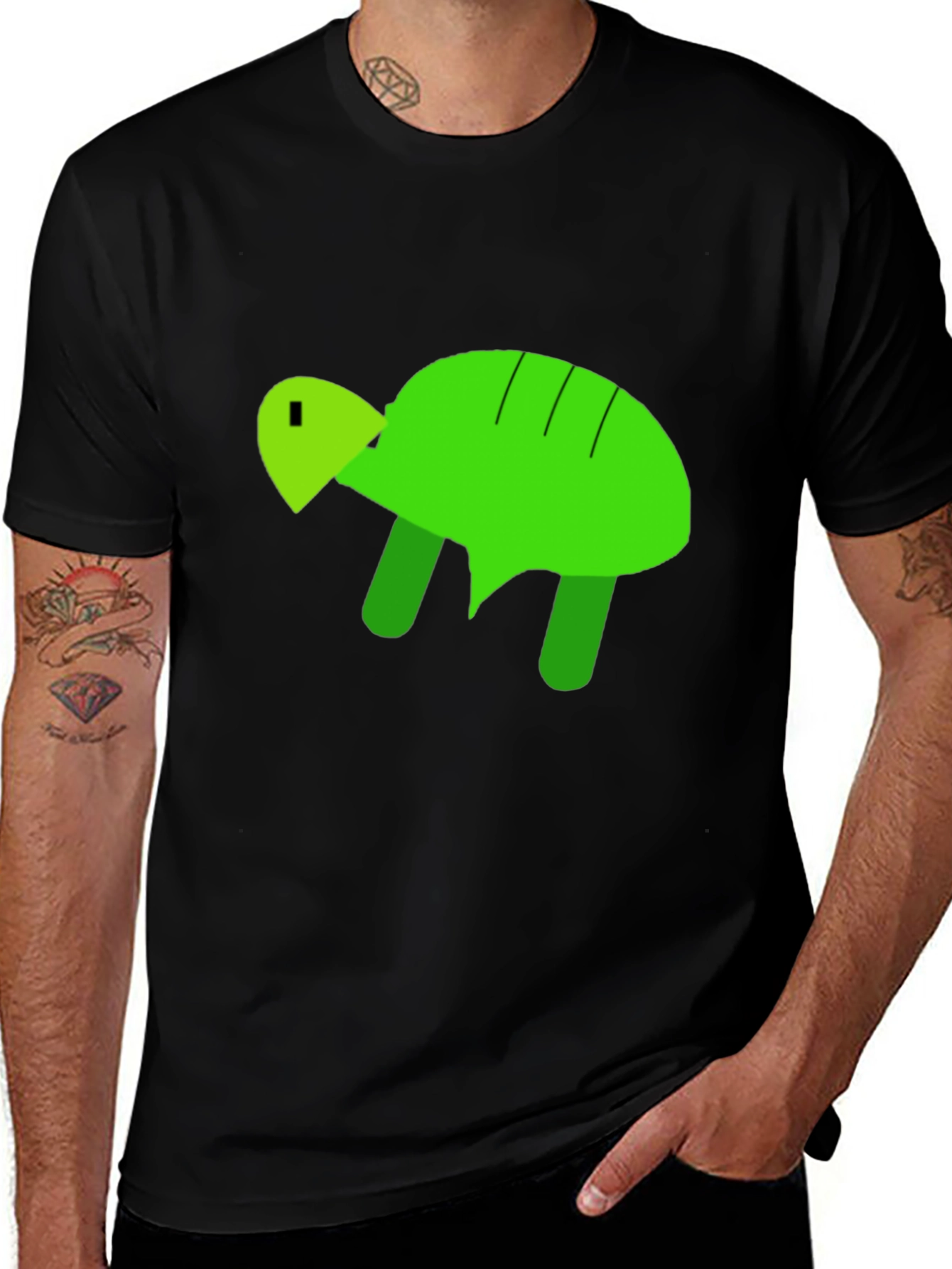 Variant 15 of Green Turtle Graphic T-Shirt - Men's Casual Tee