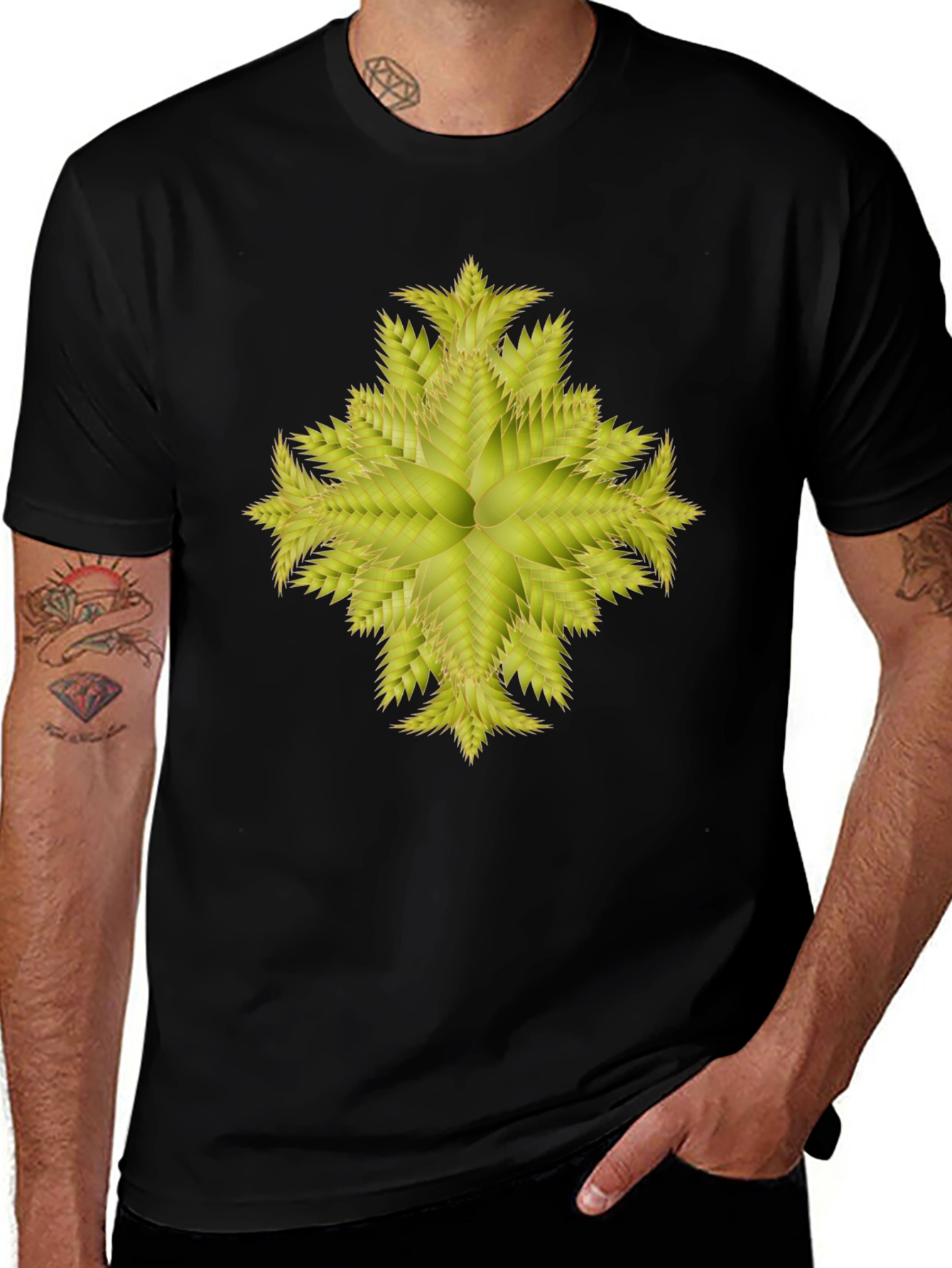 Variant 9 of Botanical Burst Black Tee