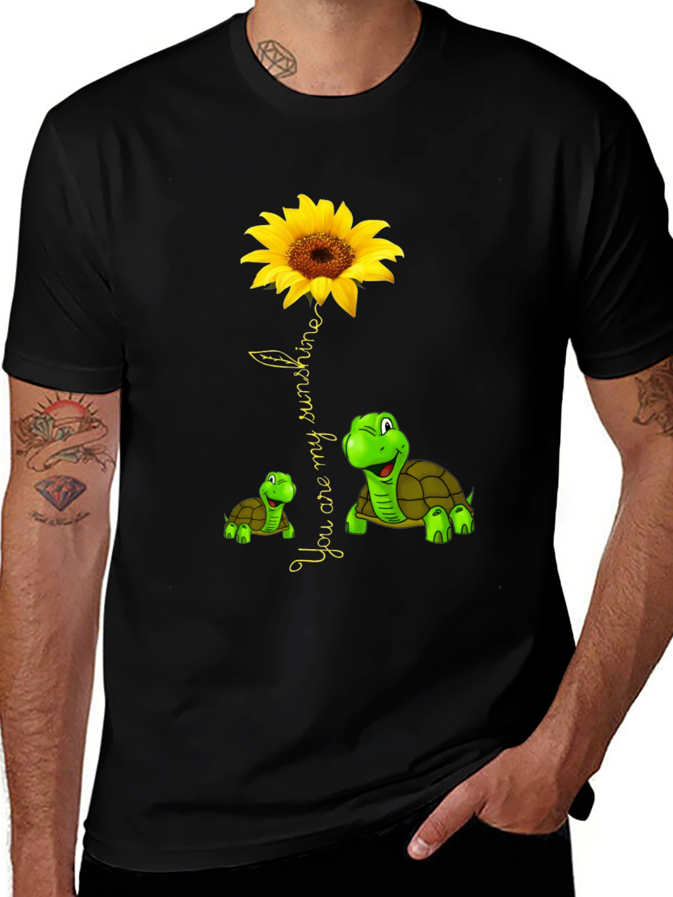 Variant 15 of Turtle & Sunflower Graphic Tee - You Are My Sunshine