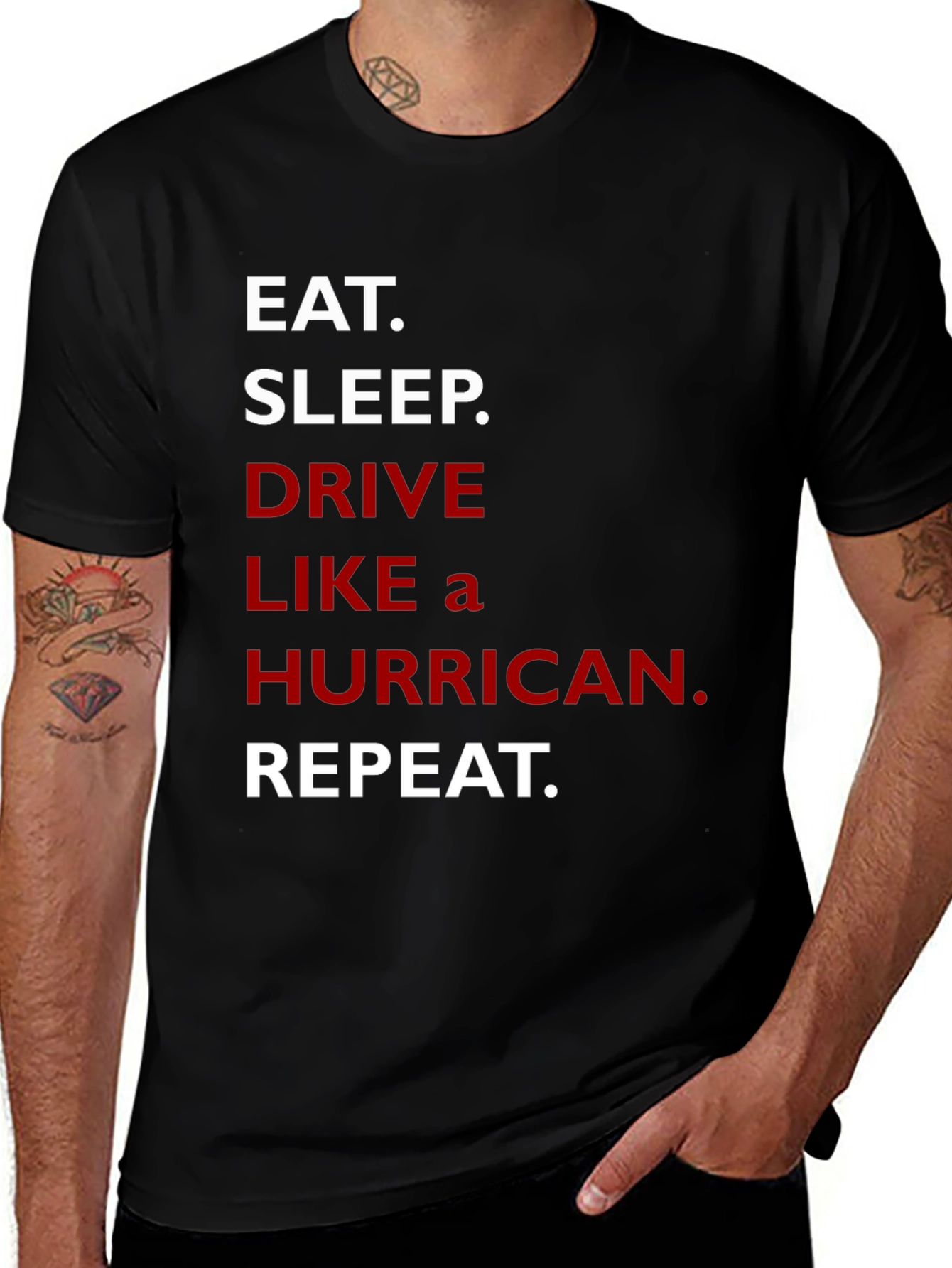Eat Sleep Drive Like a Hurricane Repeat T-Shirt