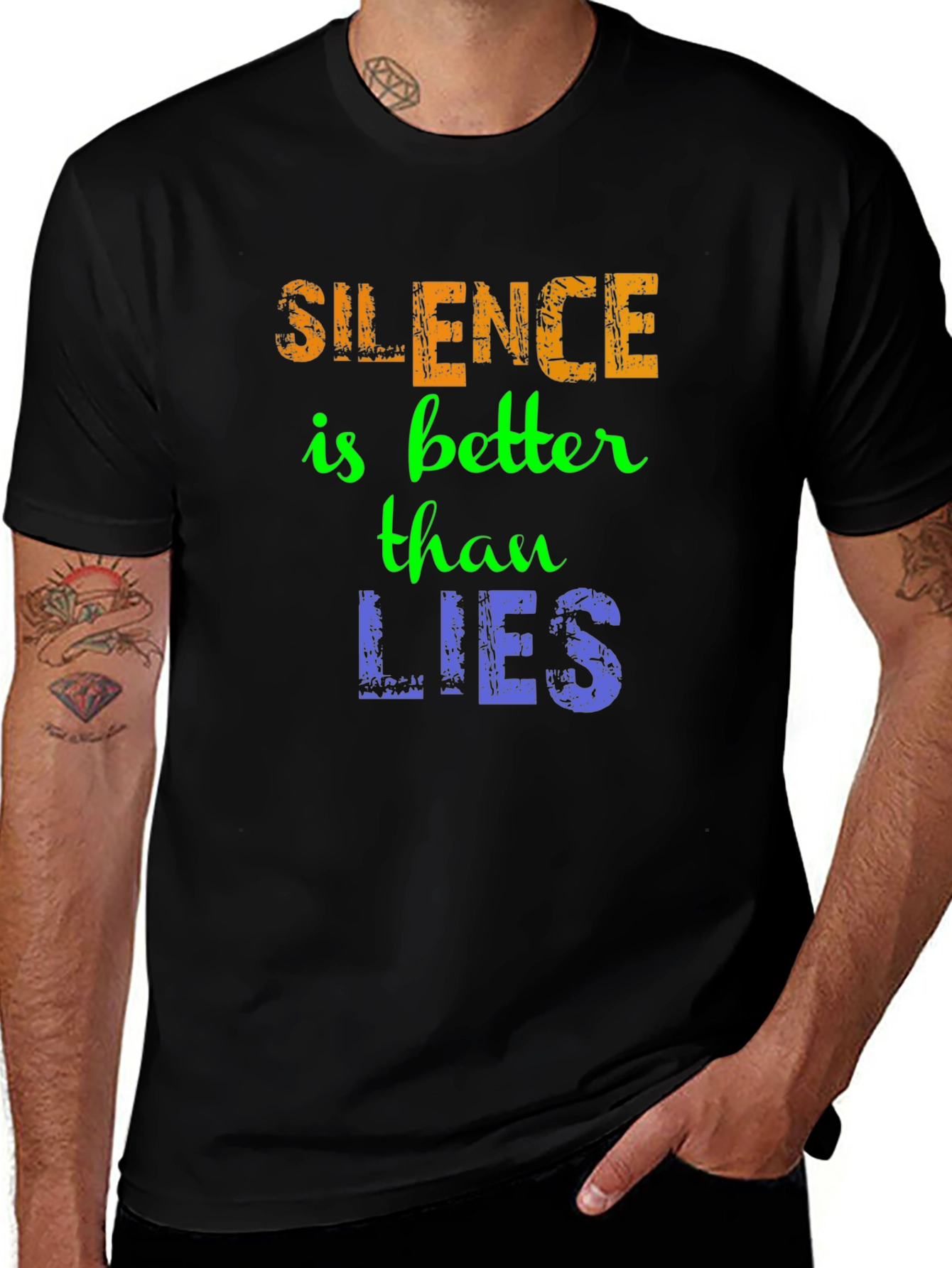 Silence Is Better T-Shirt - Mens Black Graphic Tee