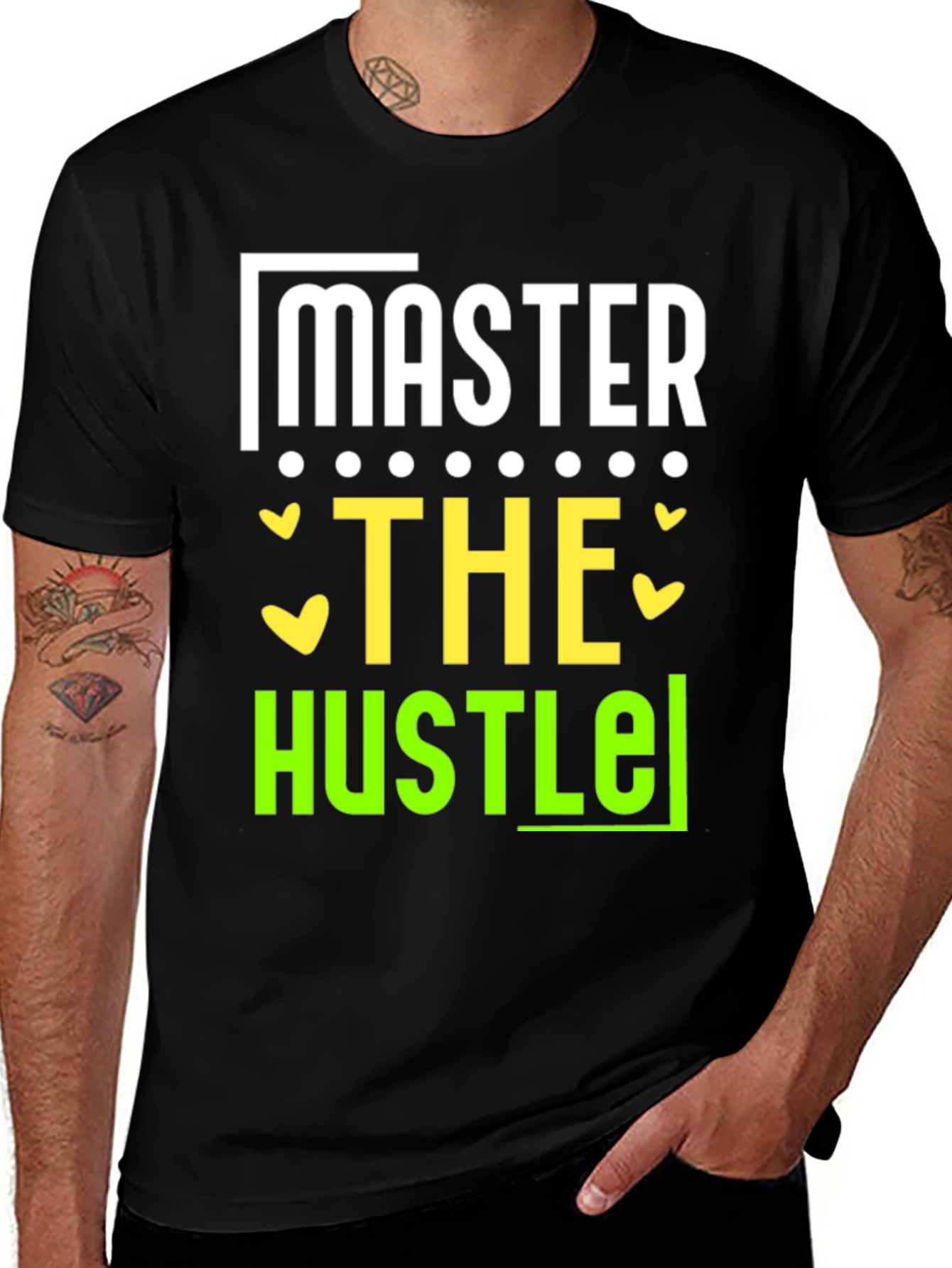 Variant 12 of Master The Hustle Black Graphic Tee