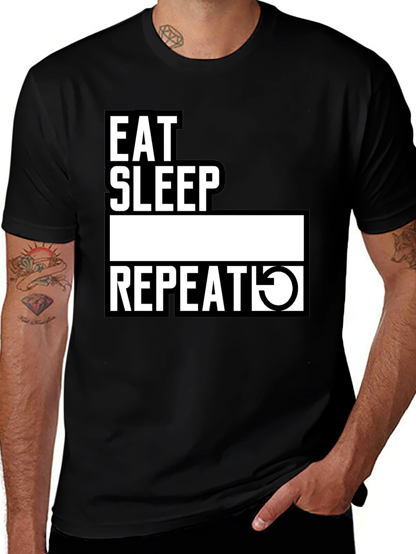 Variant 19 of Eat Sleep [Blank] Repeat Graphic T-Shirt
