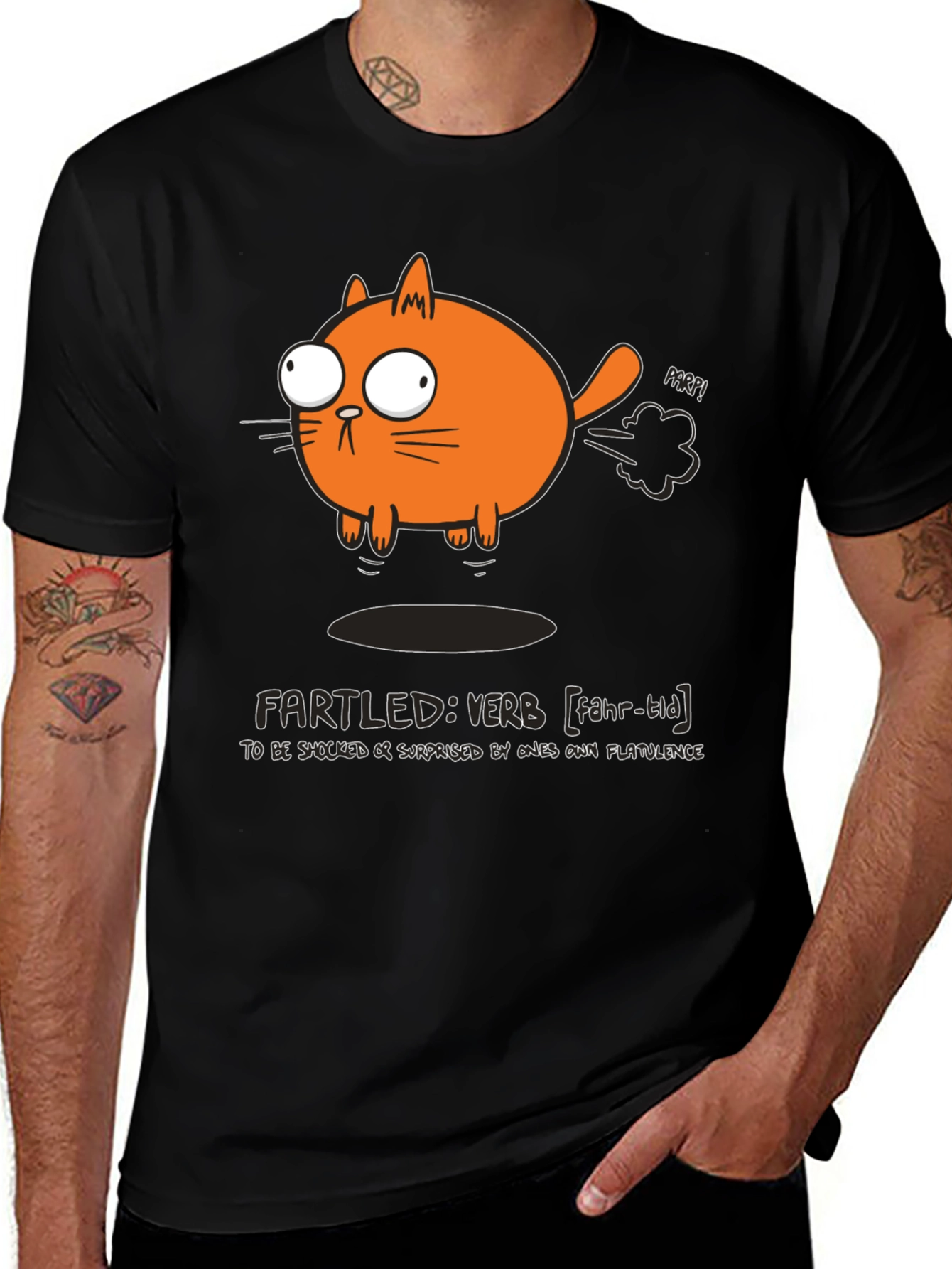 Variant 21 of Fartled Cat T-Shirt - Funny Humor Tee