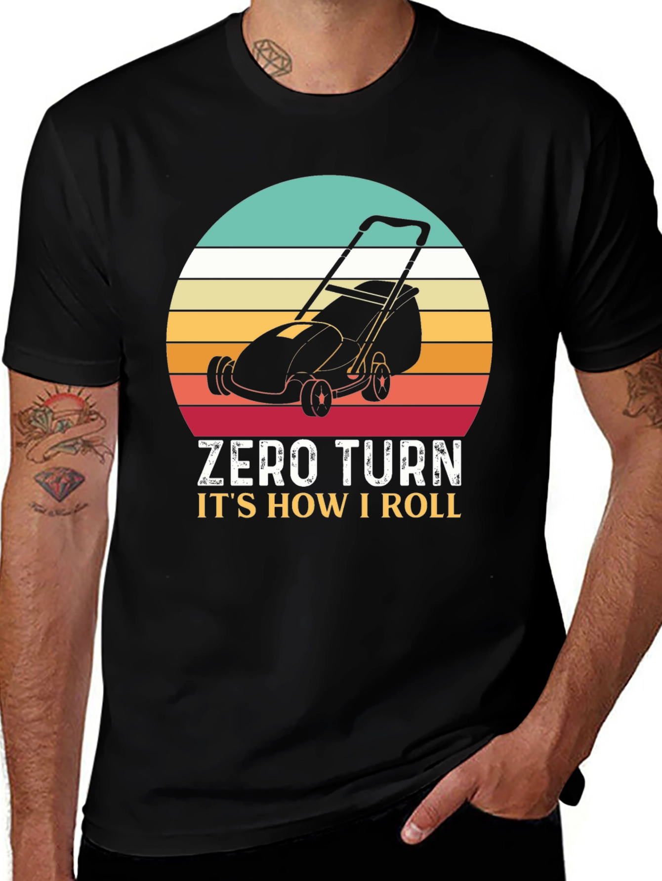 Variant 5 of Zero Turn Lawn Mower Tee - How I Roll