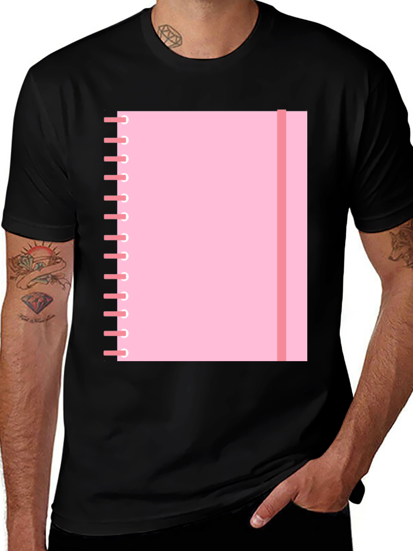 Pink Notebook Graphic Tee - Cool Casual T-Shirt