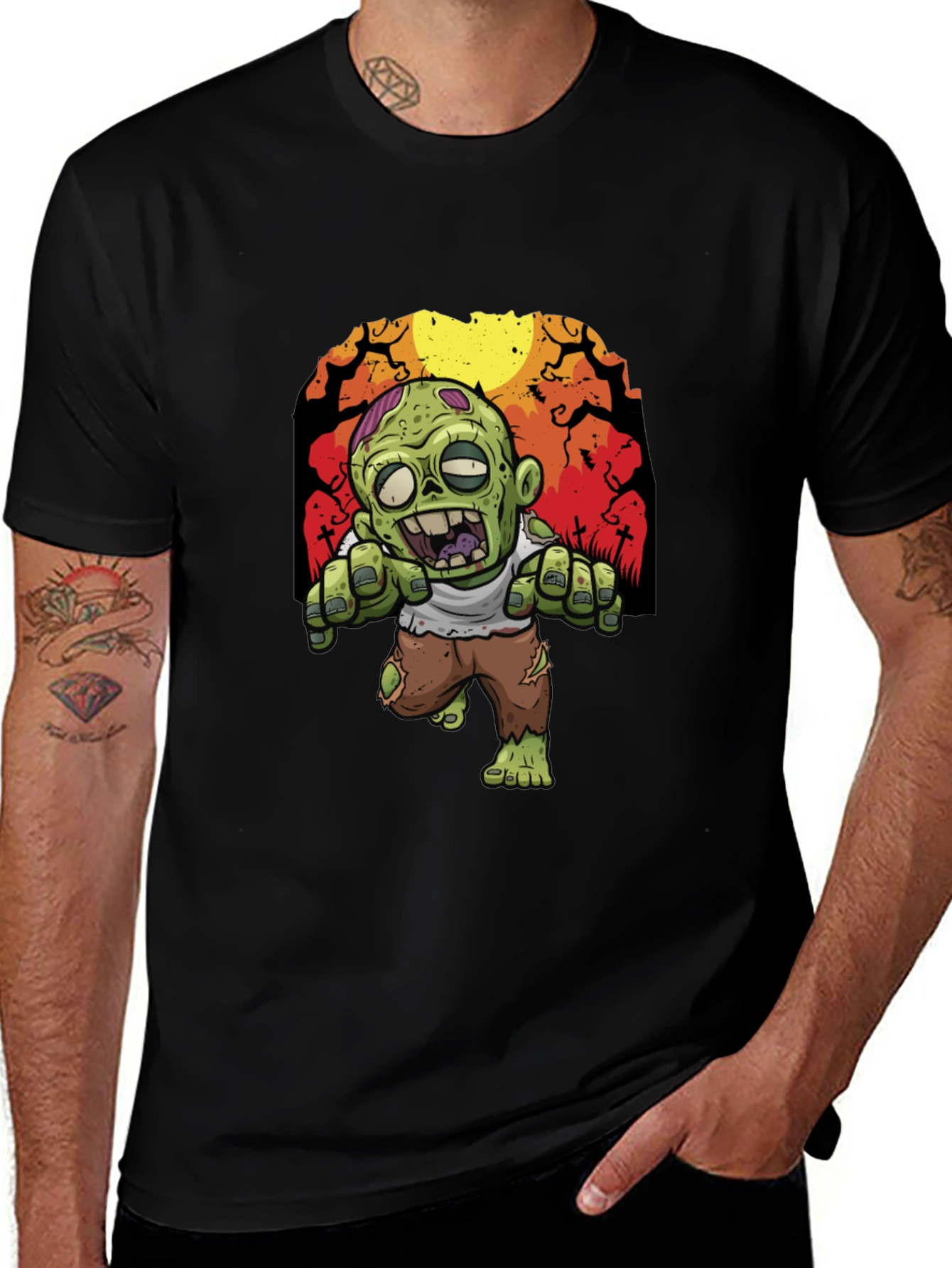 Variant 3 of Zombie Cartoon Graphic T-Shirt Halloween