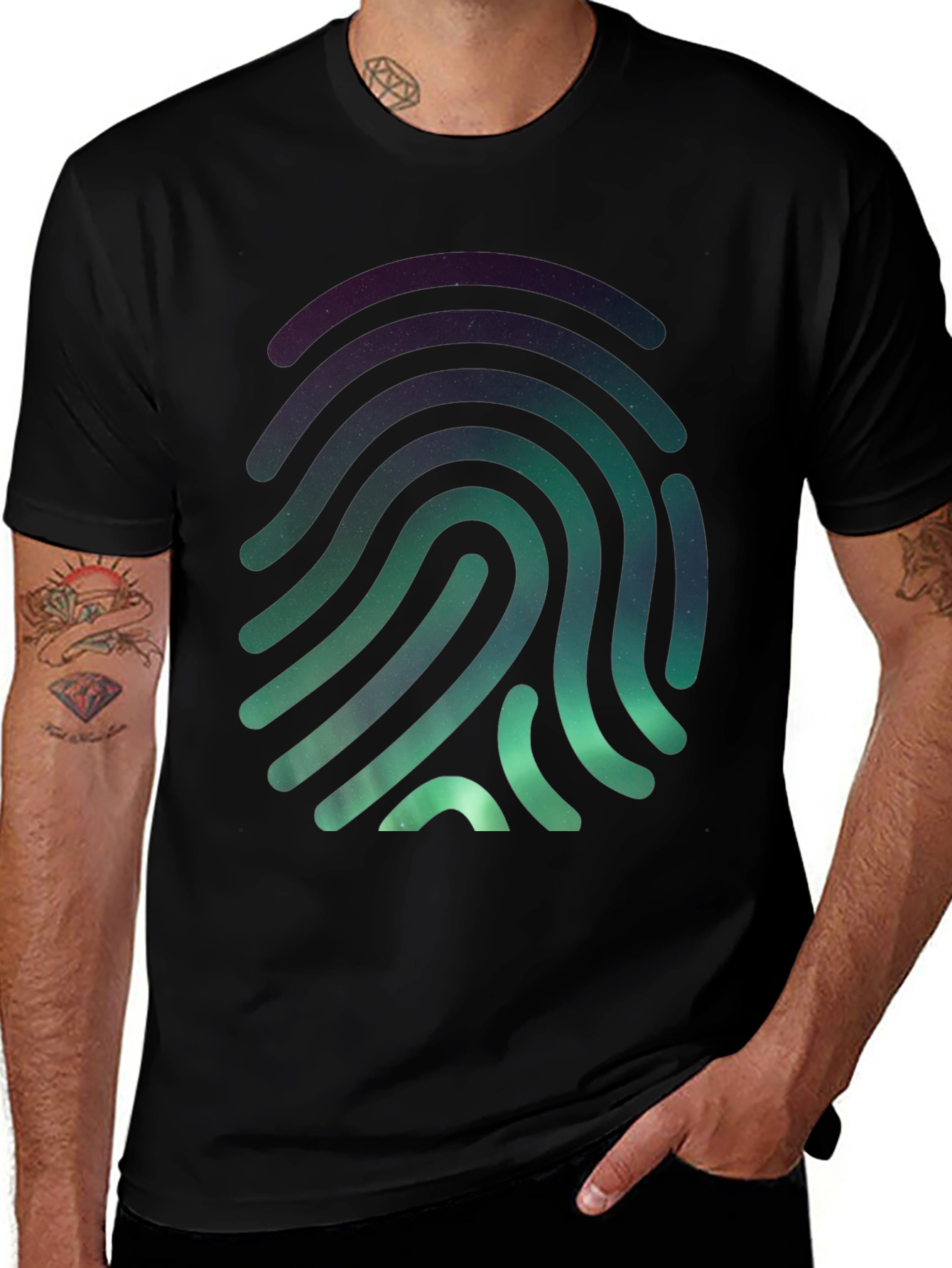 Variant 15 of Galaxy Fingerprint Graphic T-Shirt