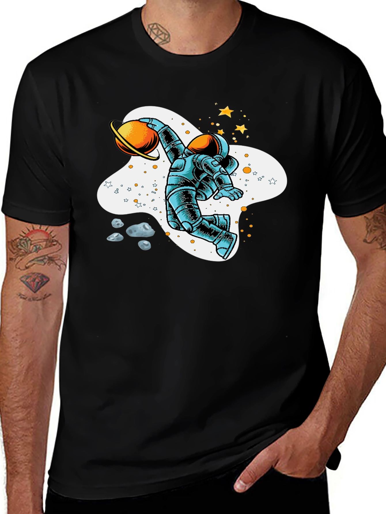 Variant 9 of Astronaut Planet Basketball Graphic T-Shirt