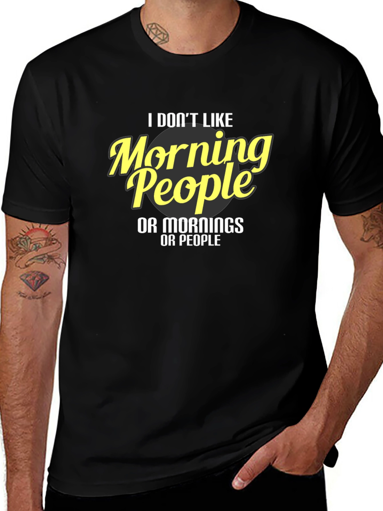 Variant 30 of Funny 'I Don't Like Morning People' Graphic Tee