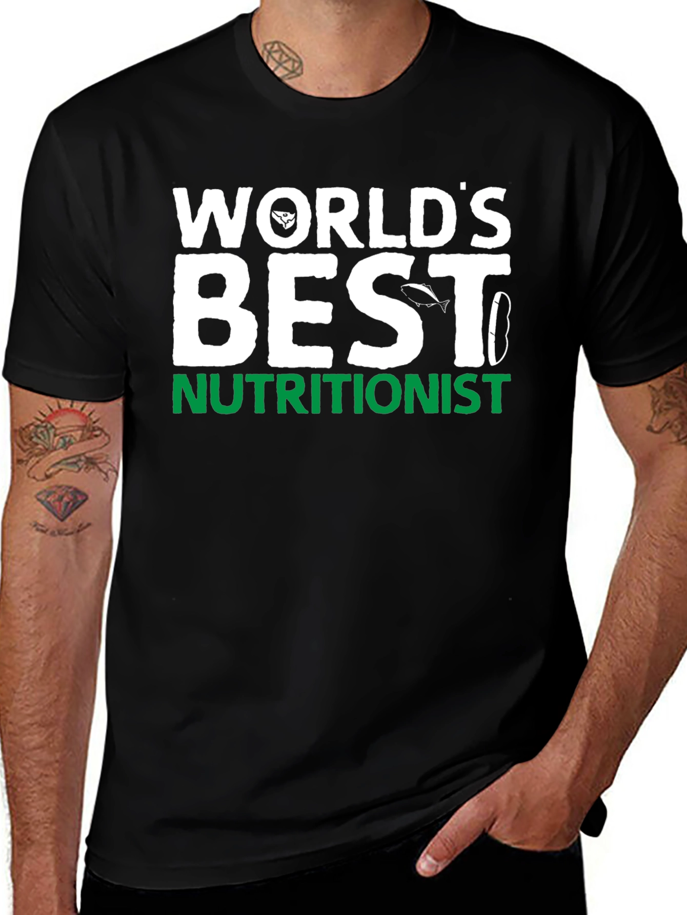Variant 29 of World's Best Nutritionist Black T-Shirt