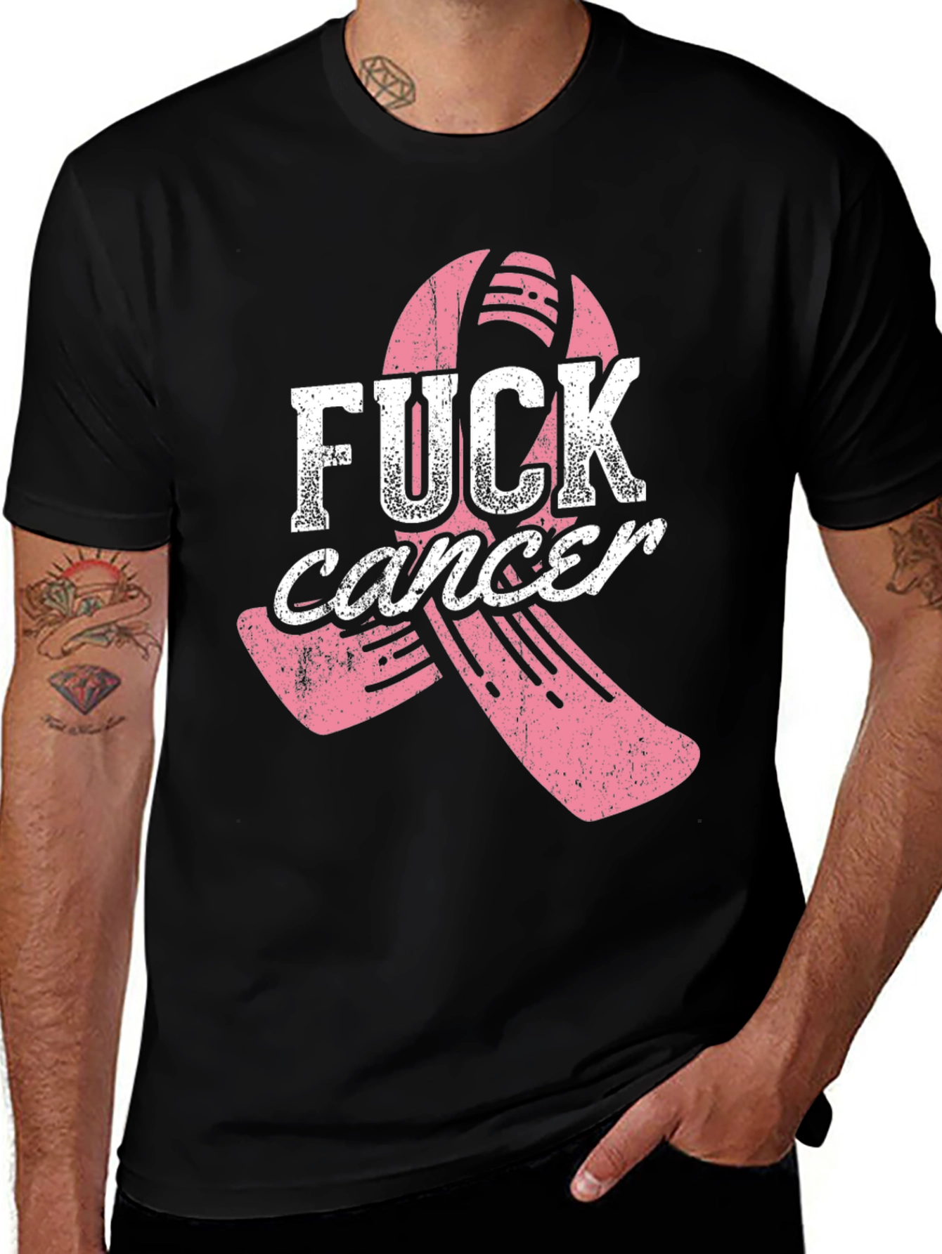 Variant 30 of Fight Cancer T-Shirt - Pink Ribbon