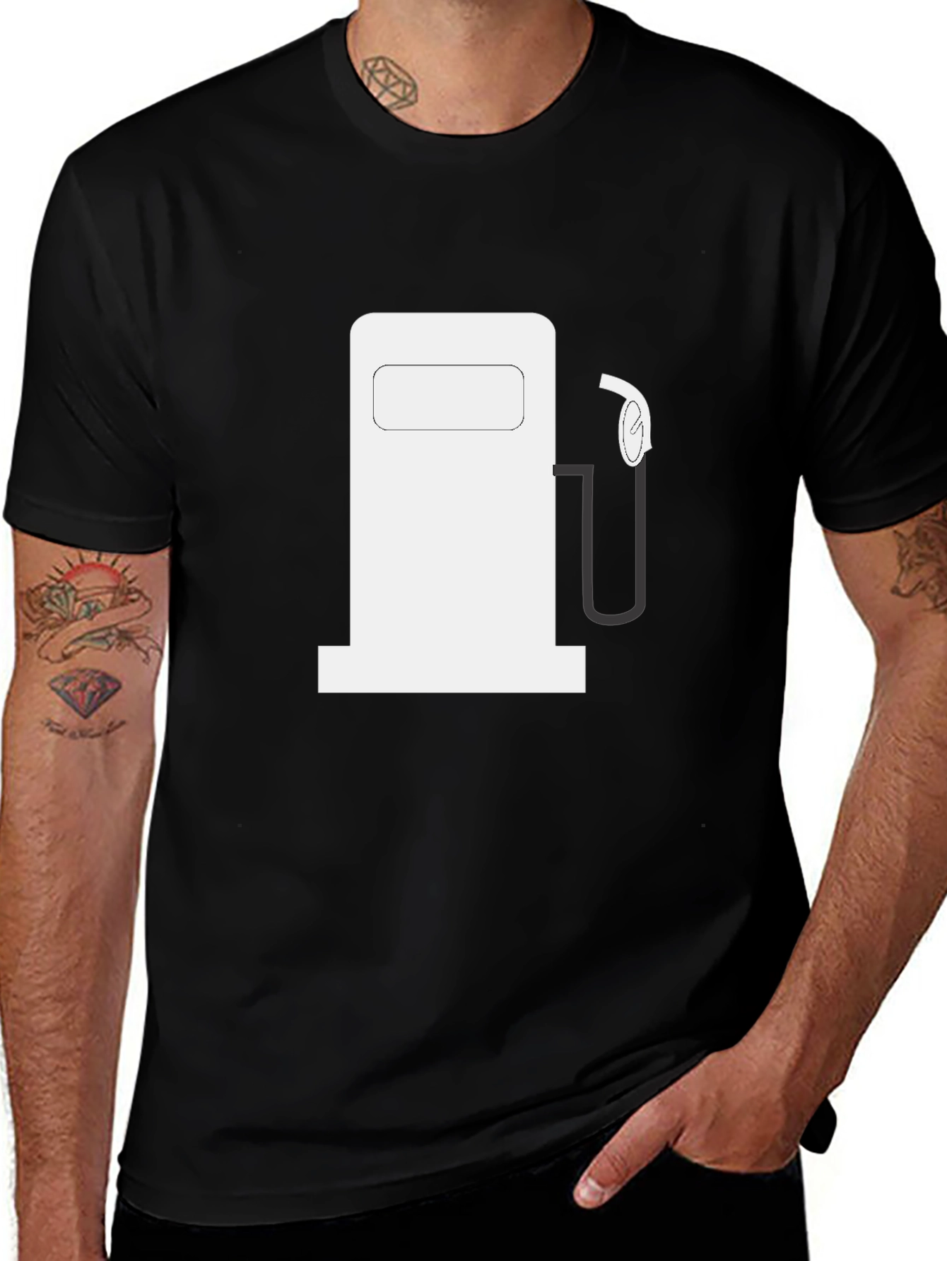 Variant 25 of Gas Pump Graphic Tee - Classic Black T-Shirt