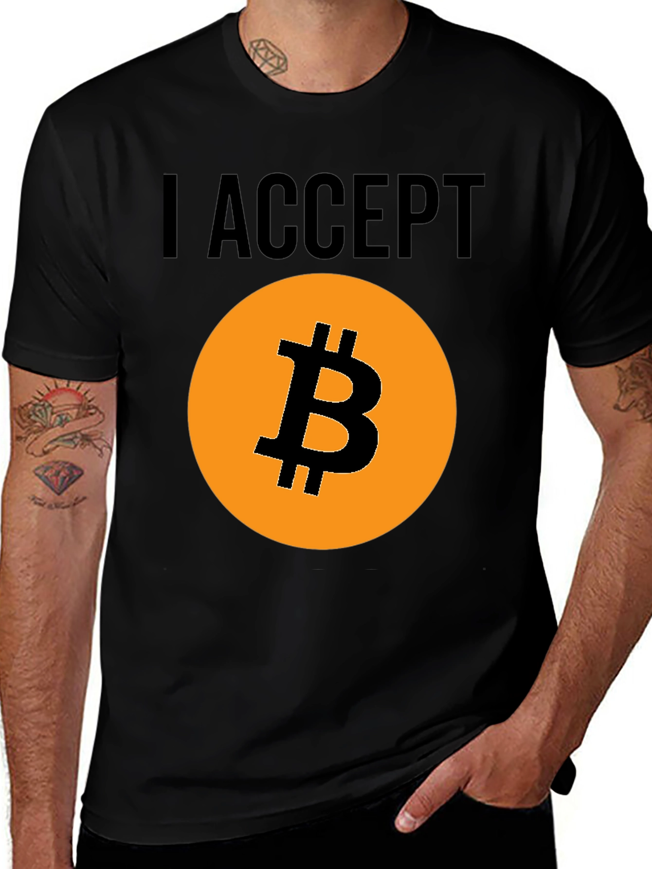 Bitcoin Accepted Here T-Shirt - Crypto Currency Tee
