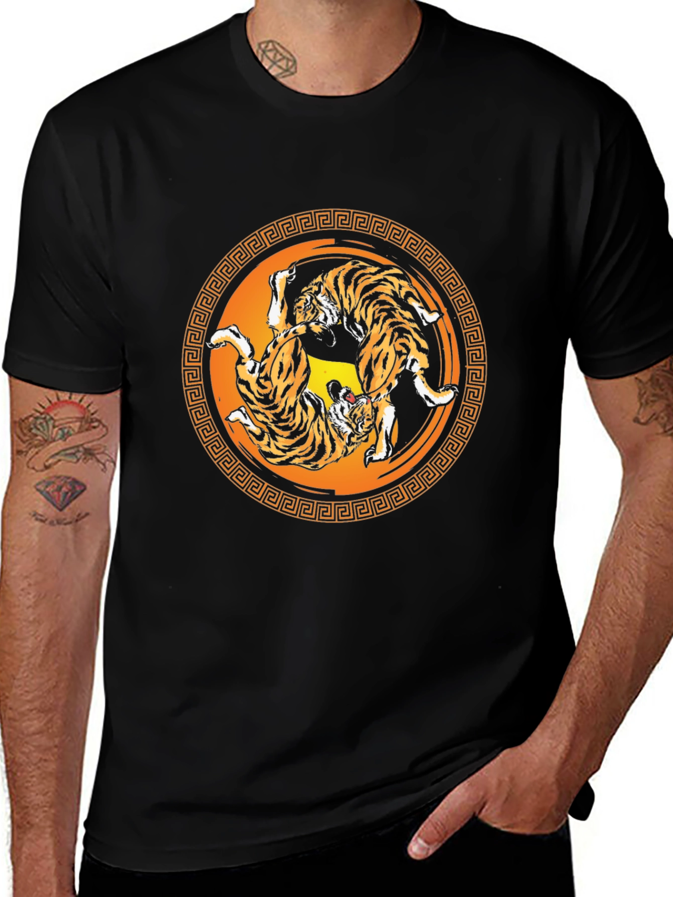 Variant 6 of Tiger Graphic Tee - Stylish Round Design, Soft Fabric