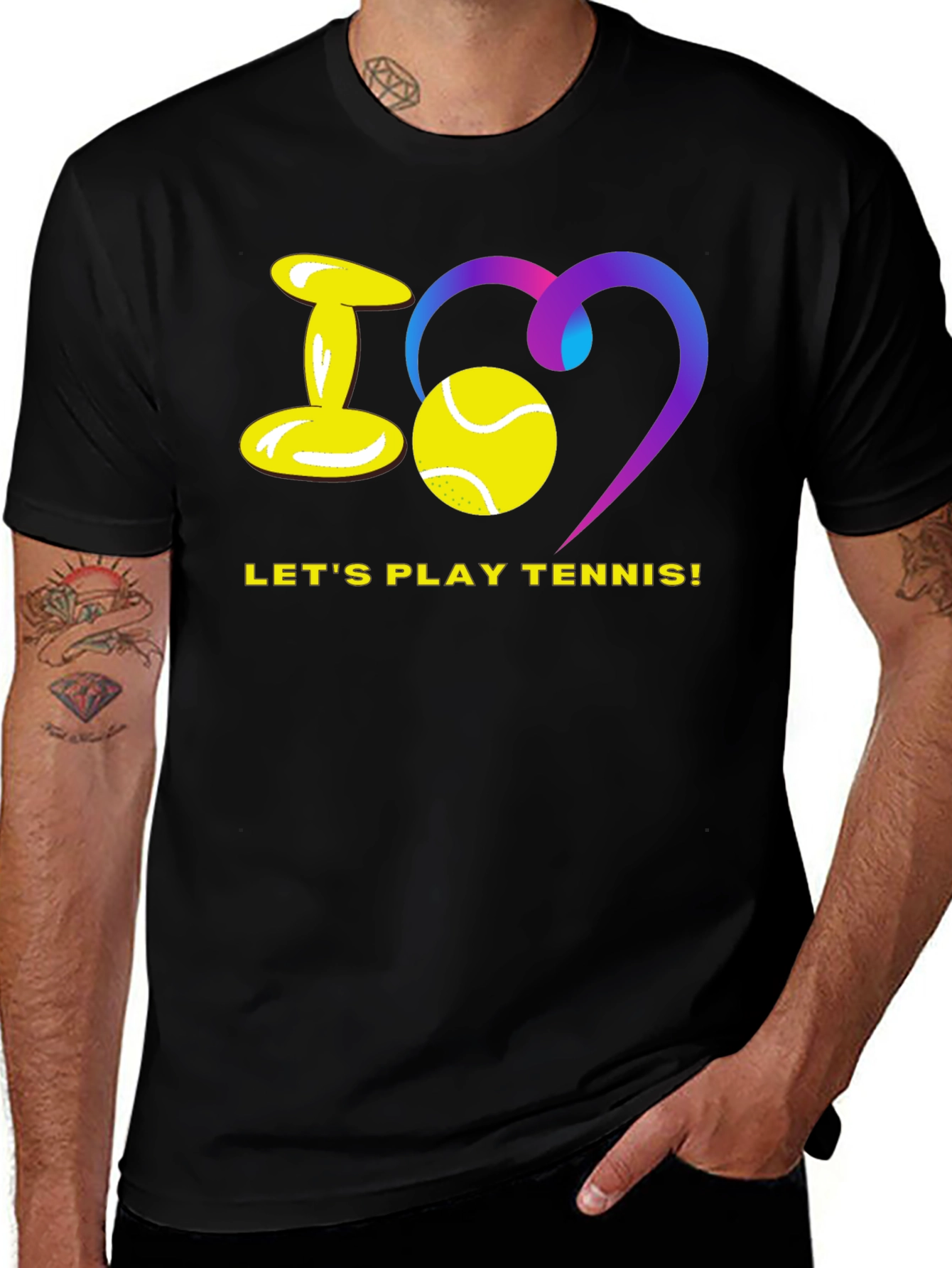 Variant 30 of I Love Tennis Graphic T-Shirt
