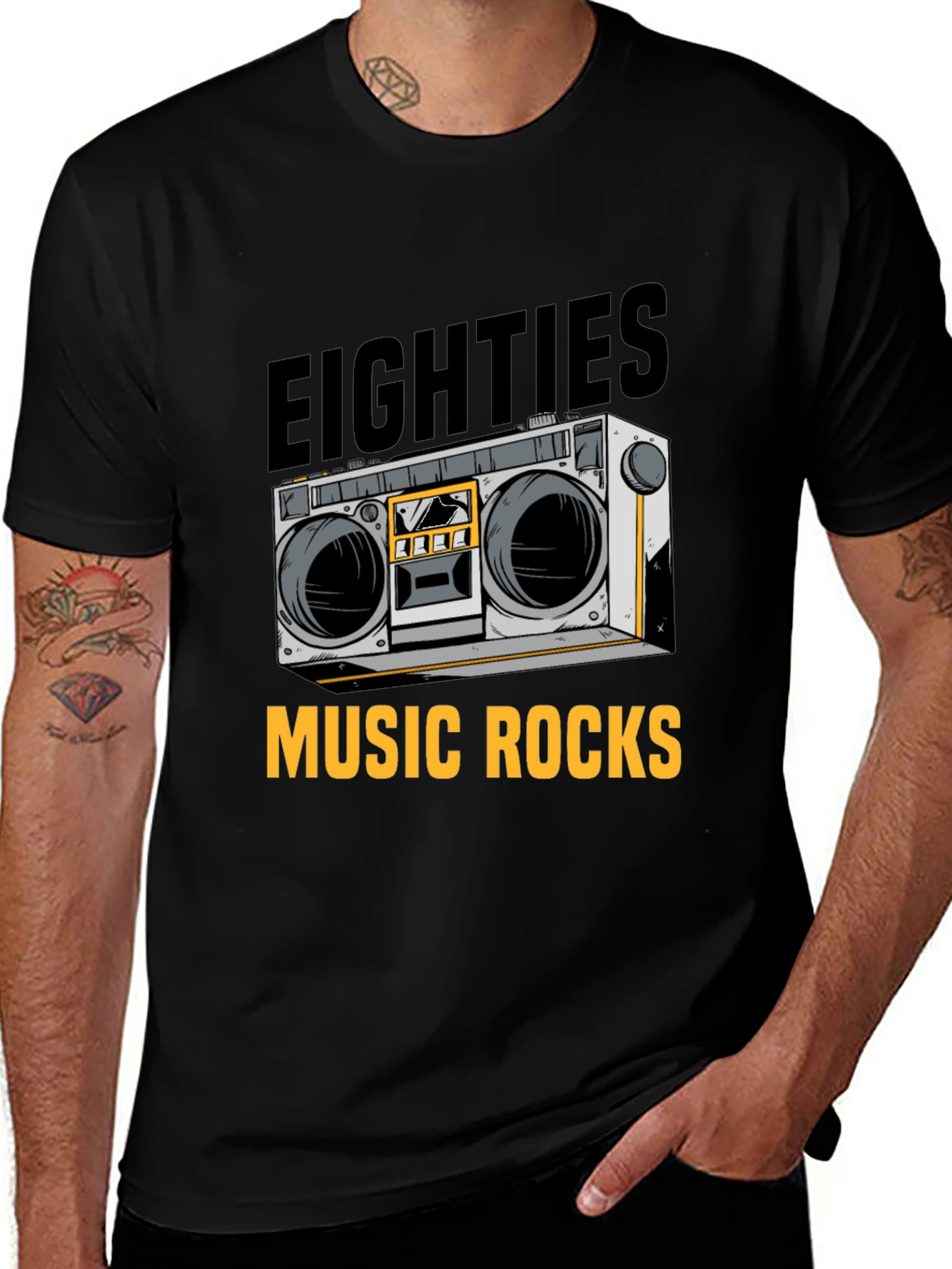 Variant 22 of 80s Music Rocks T-Shirt - Retro Boombox Design