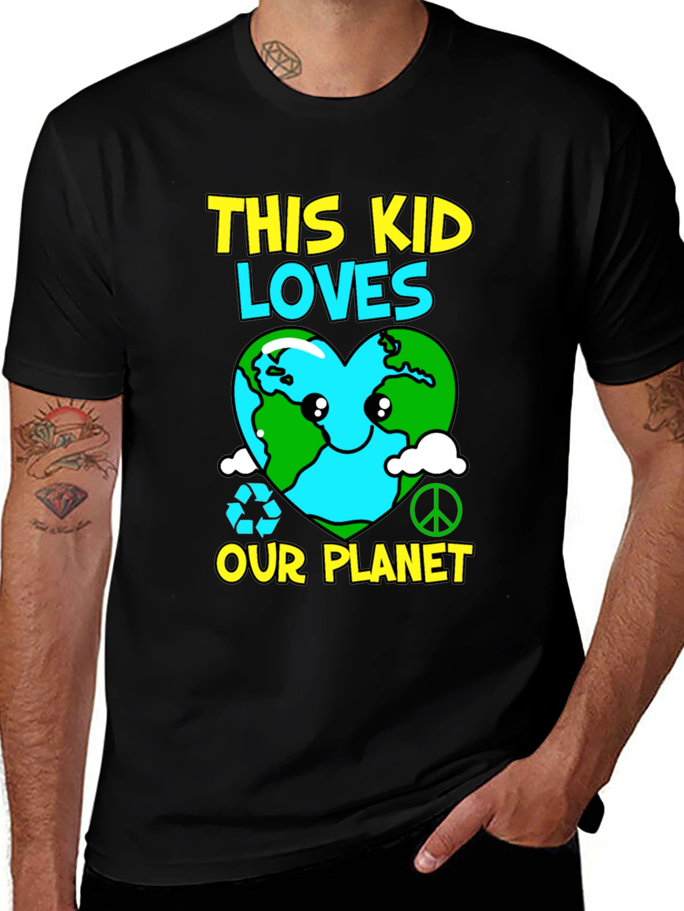 Variant 17 of Eco-Friendly 'This Kid Loves Our Planet' Graphic Tee