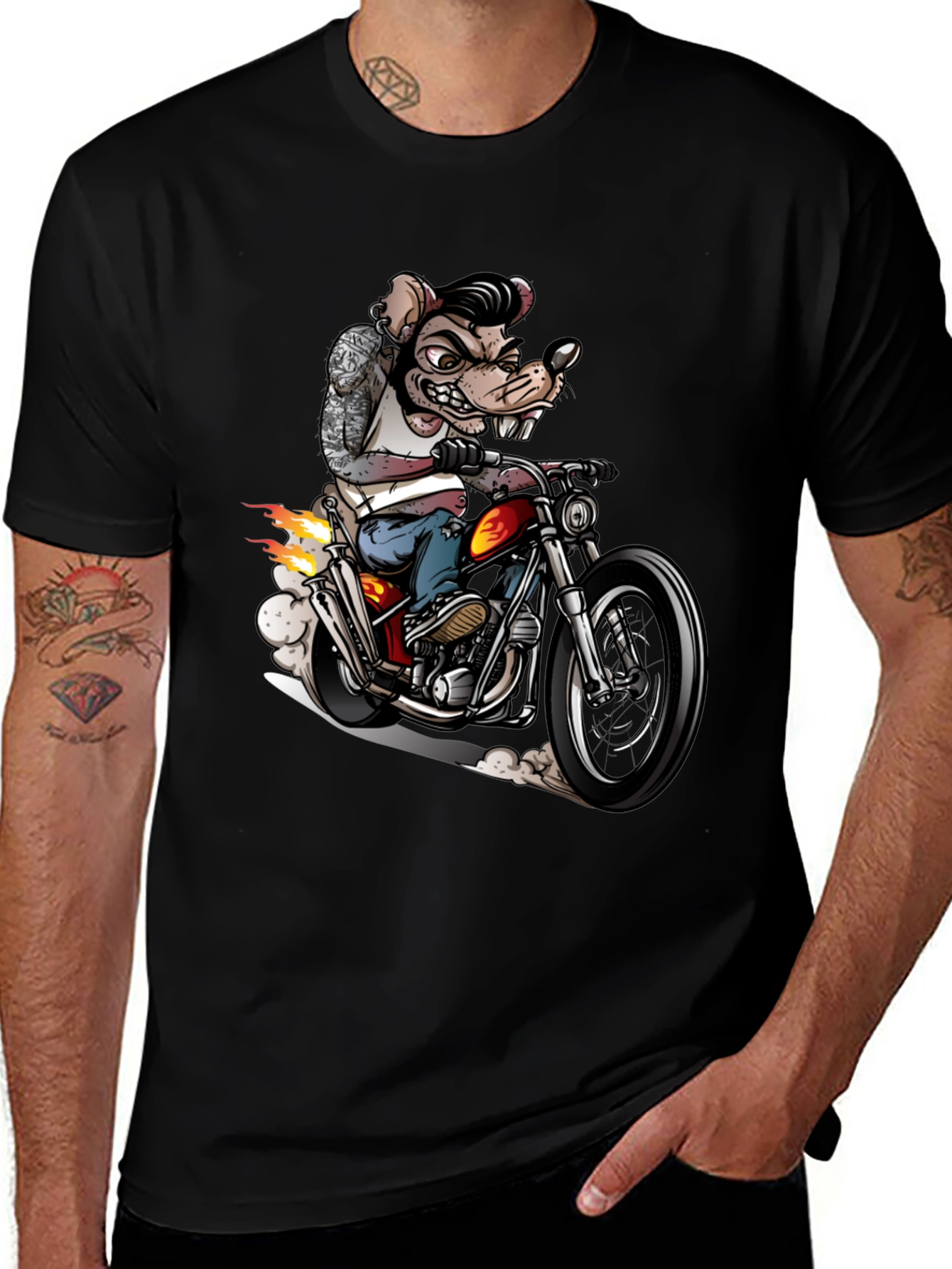 Variant 22 of Rat Rod Biker T-Shirt - Cool Graphic Tee