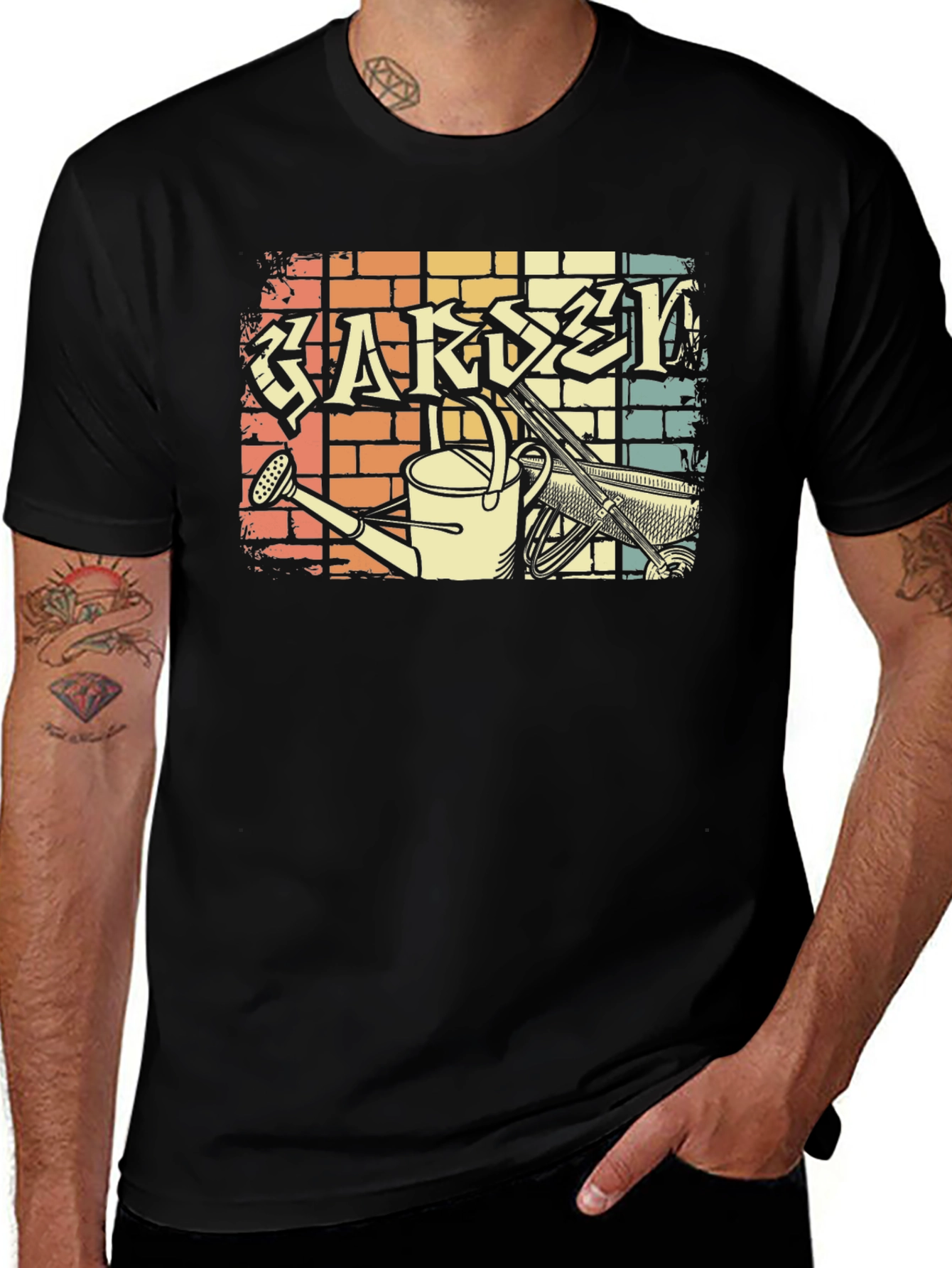 Variant 24 of Vintage Garden Graphic Tee - Black
