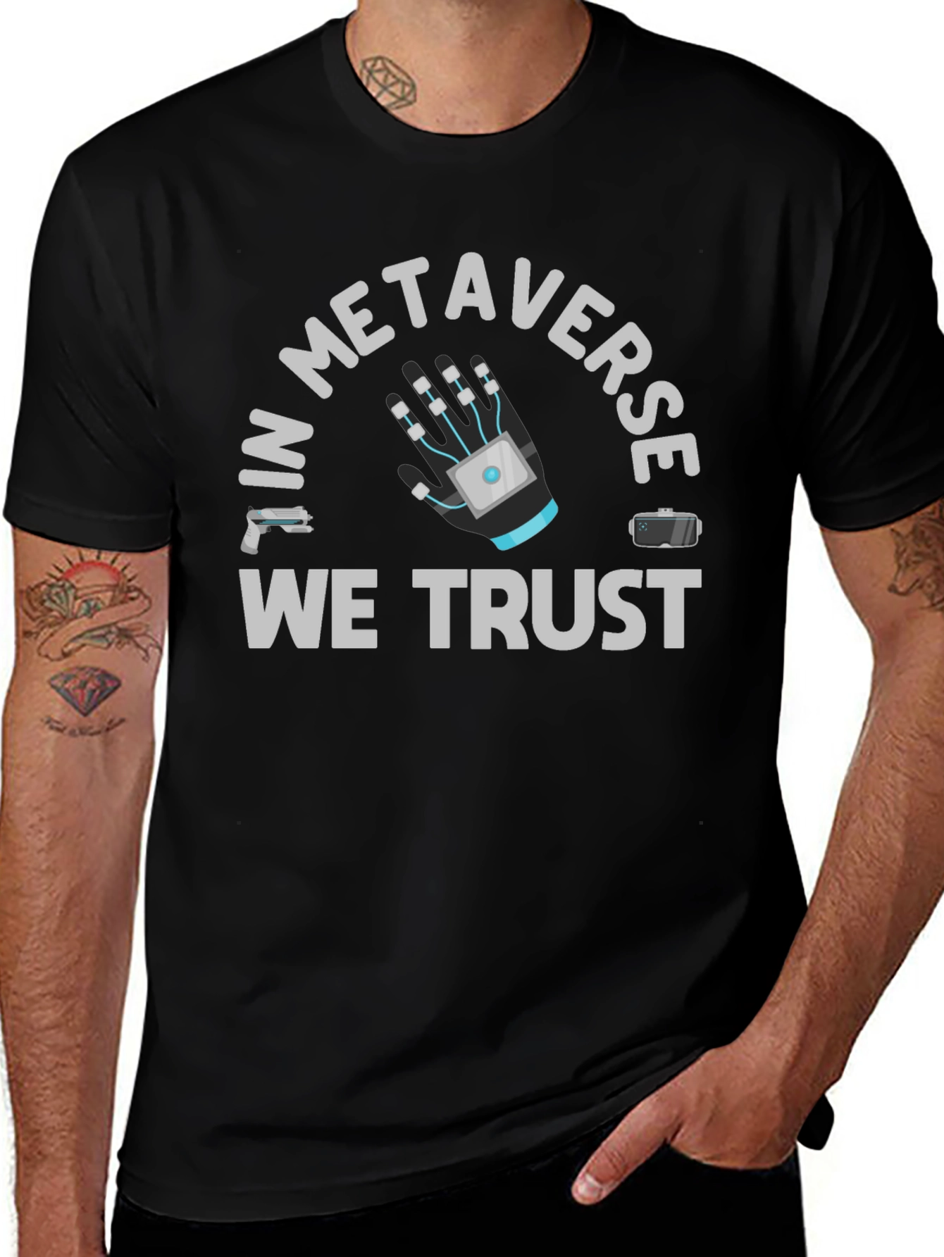 Metaverse Trust Black Graphic T-Shirt