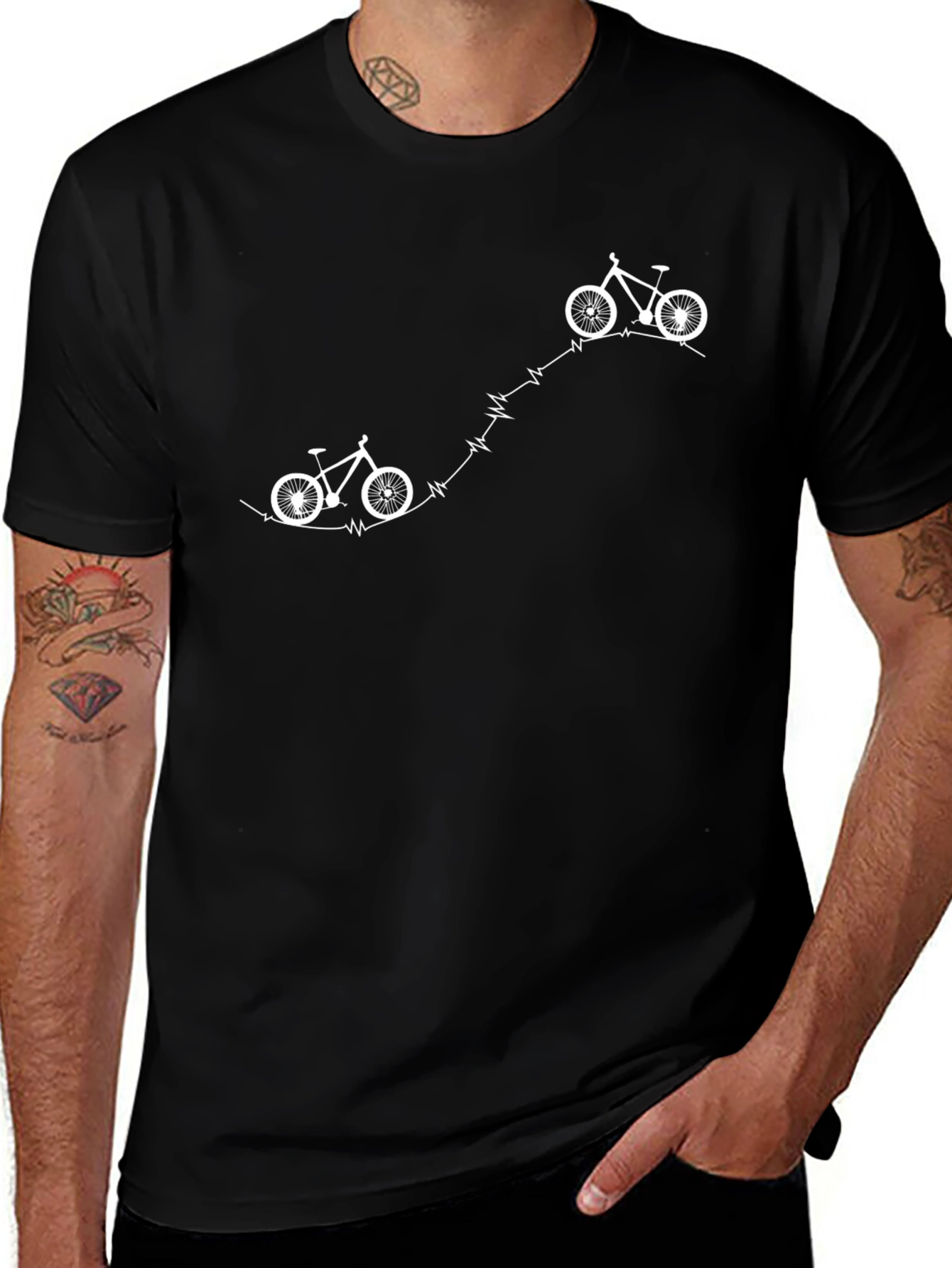 Variant 4 of Bike Ride T-Shirt, Cycle Heartbeat Tee