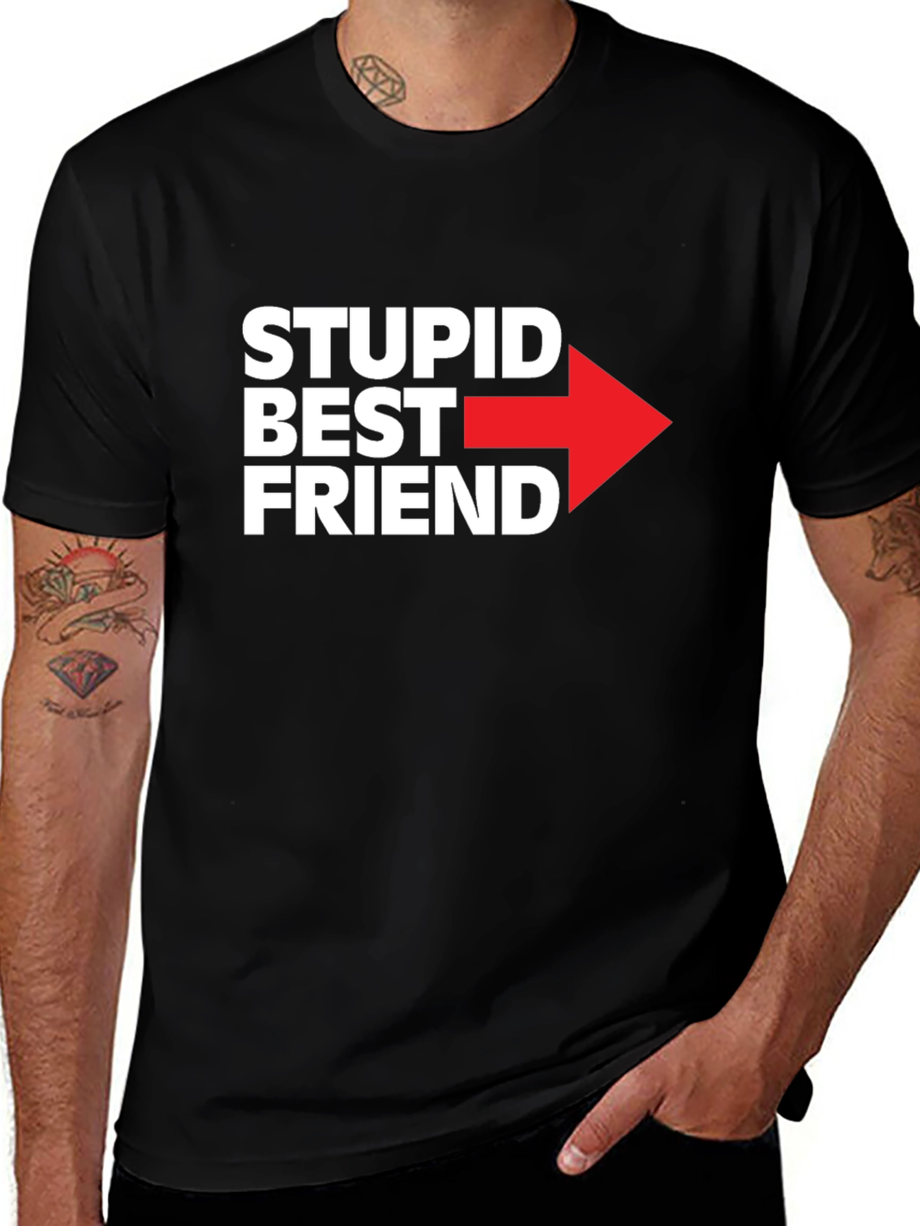 Variant 14 of Stupid Best Friend Graphic T-Shirt - Funny Friendship Tee