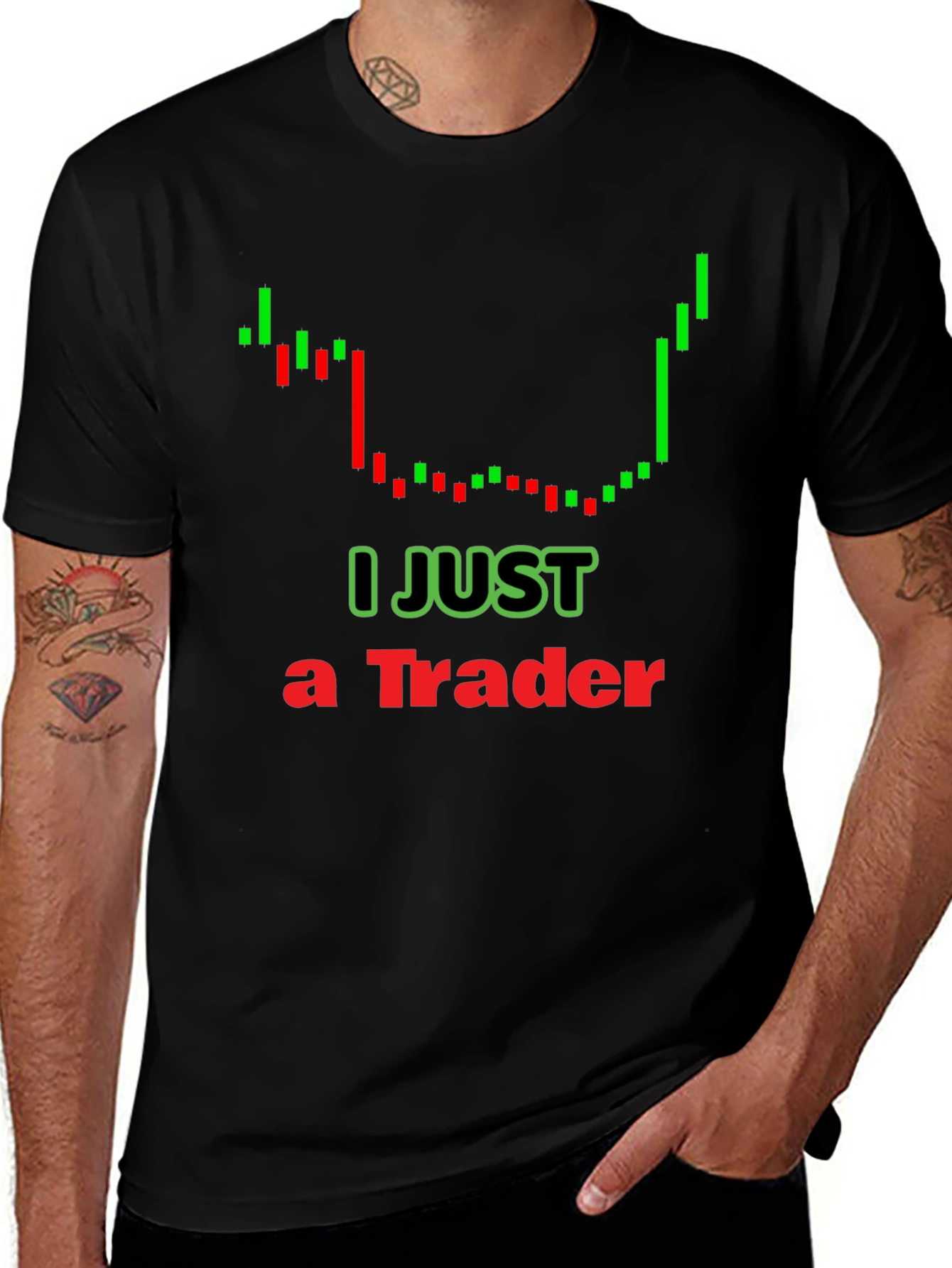Trader T-Shirt - Stock Market Candlestick Chart
