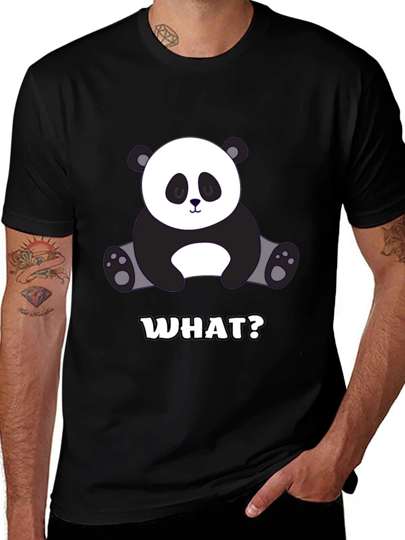 Variant 5 of Funny Panda T-Shirt - "WHAT?" Design