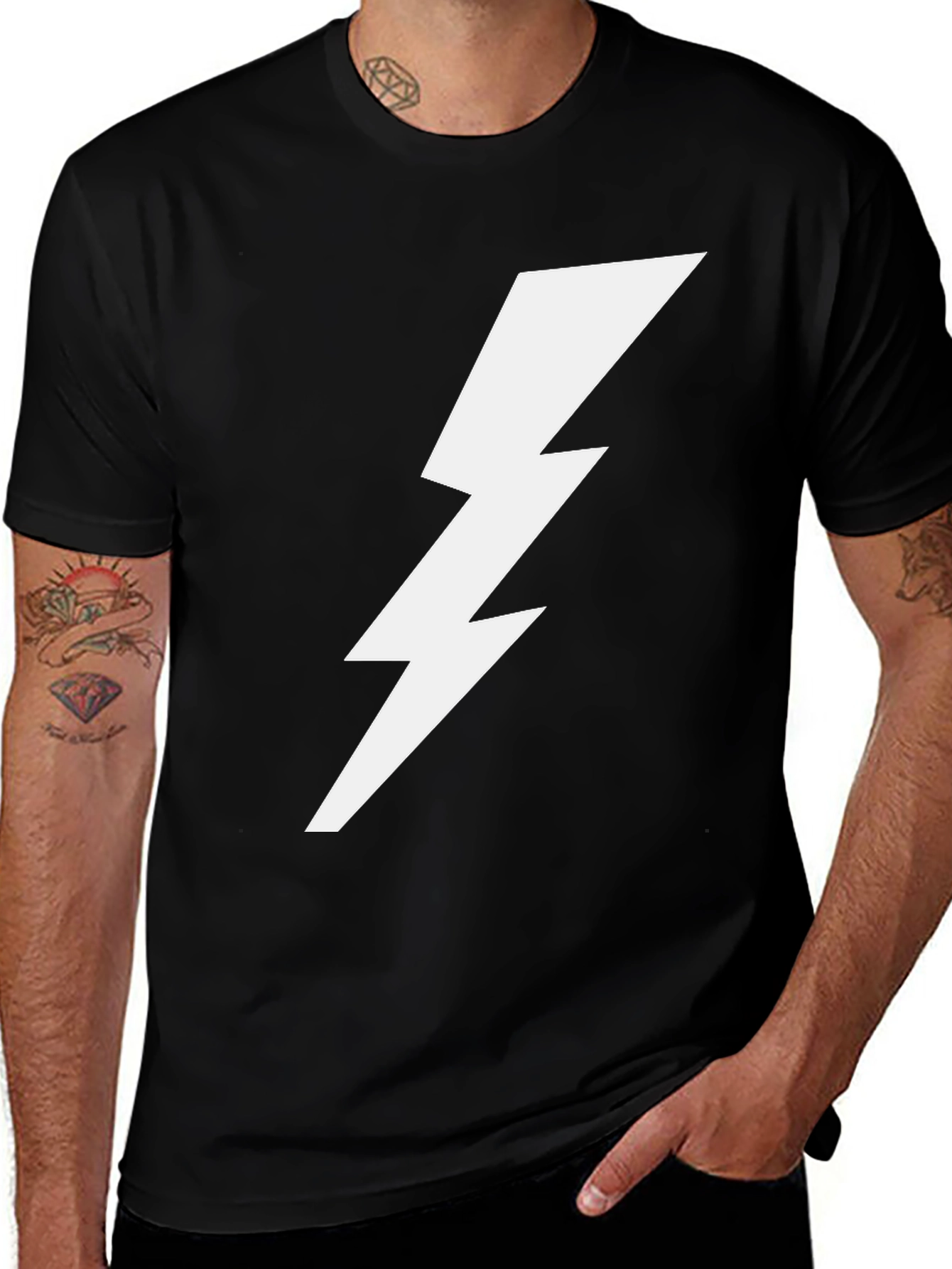 Variant 5 of Lightning Bolt Graphic Tee - Black