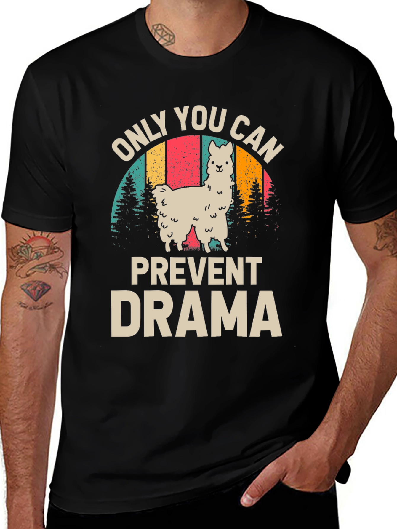 Variant 28 of Only You Can Prevent Drama Llama Graphic Tee