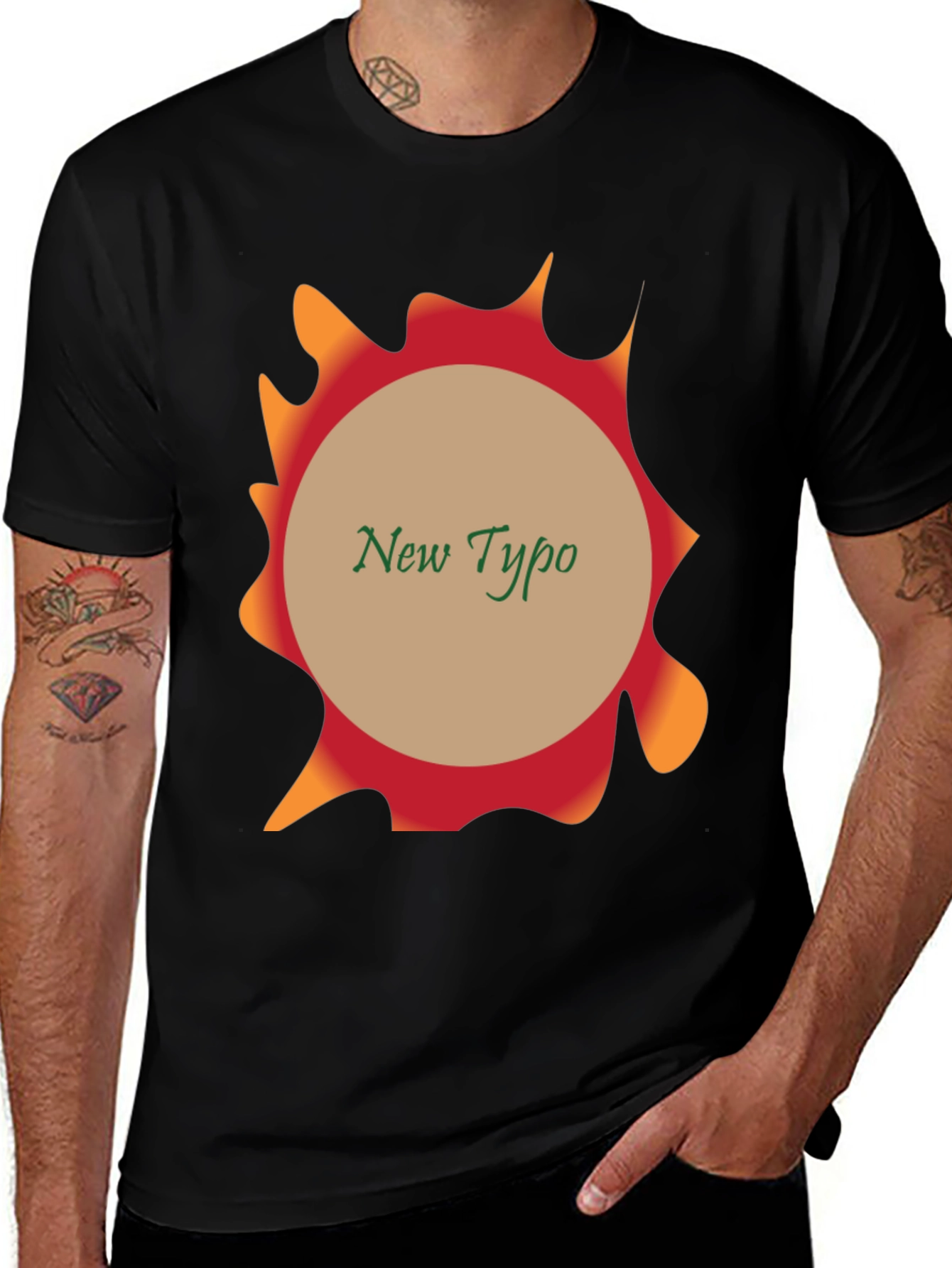 Variant 3 of New Typo Graphic Black T-Shirt