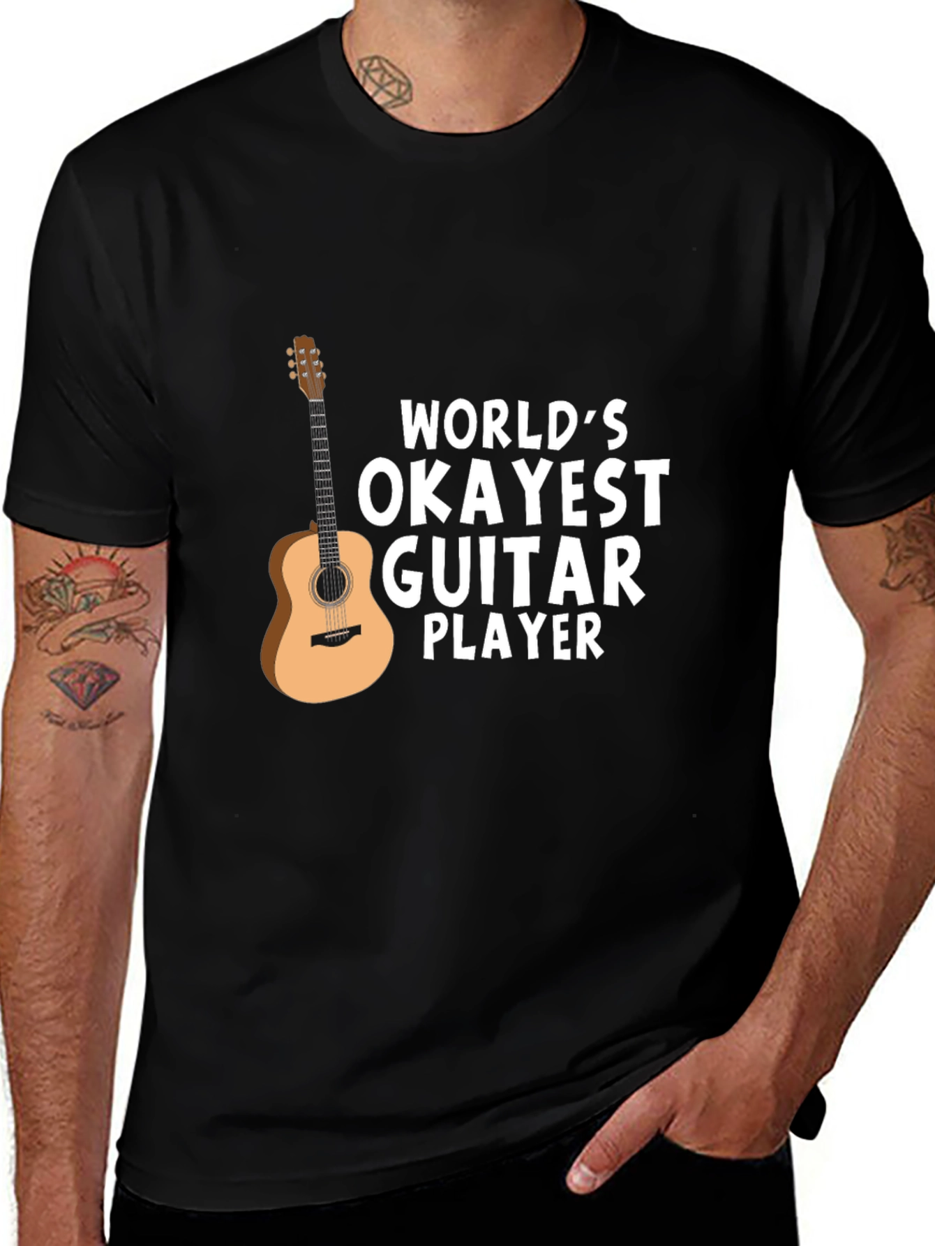Variant 5 of World's Okayest Guitar Player T-Shirt