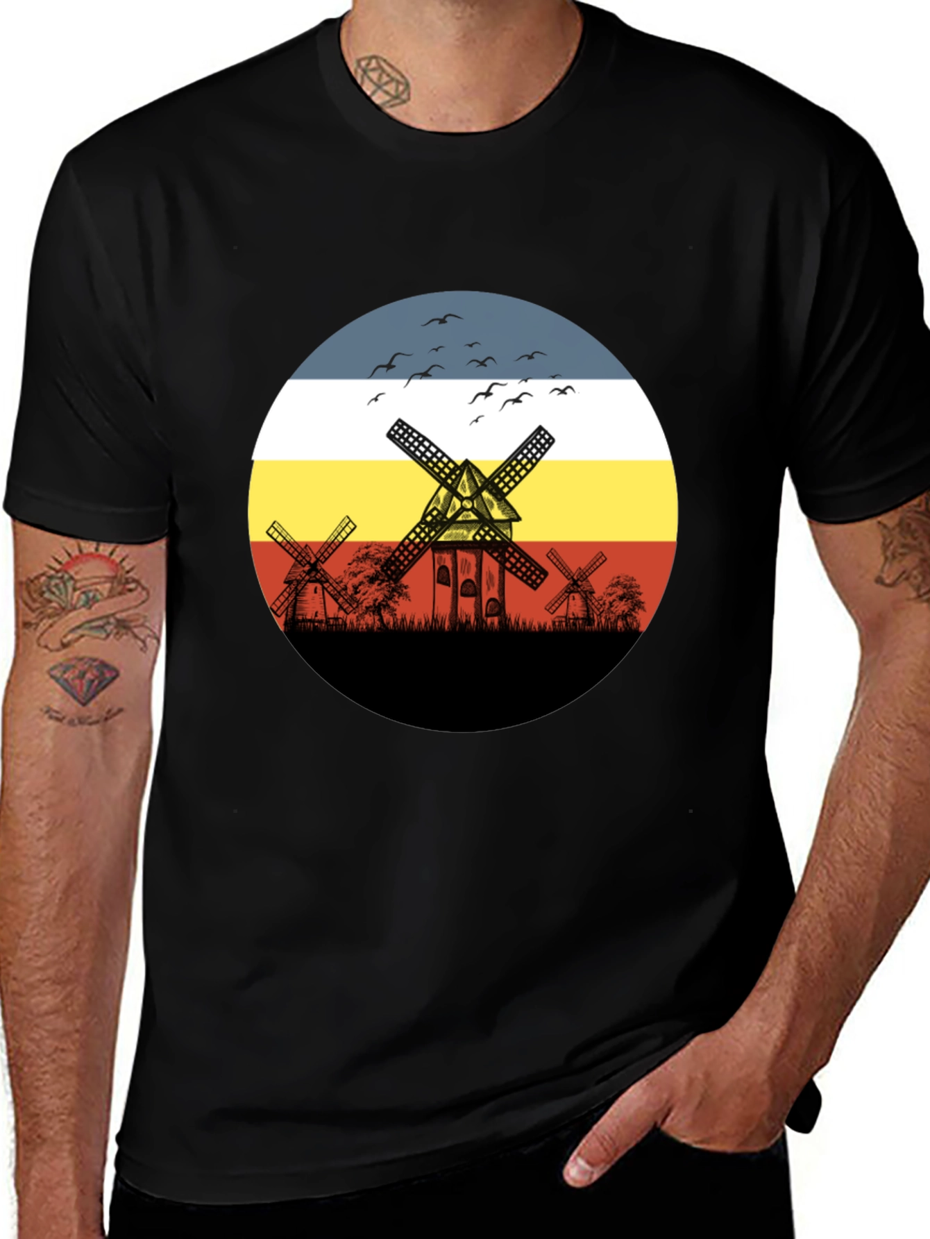 Windmill Graphic Tee - Vintage Style T-Shirt