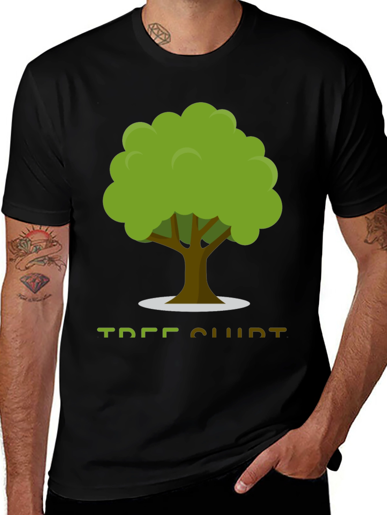 Variant 9 of Tree Club Graphic T-Shirt - Black Cotton Tee