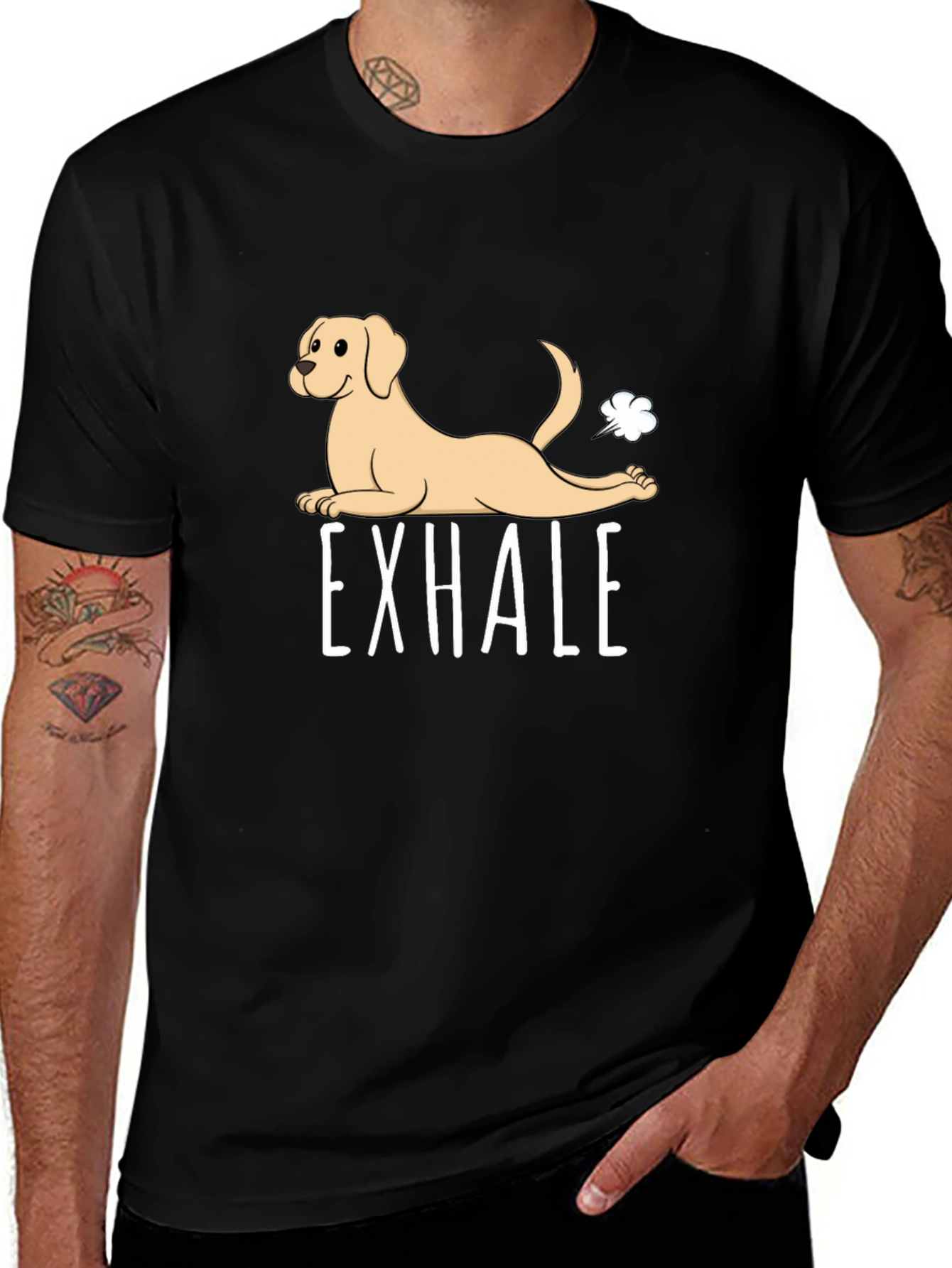 Variant 14 of Exhale Funny Dog Graphic T-Shirt
