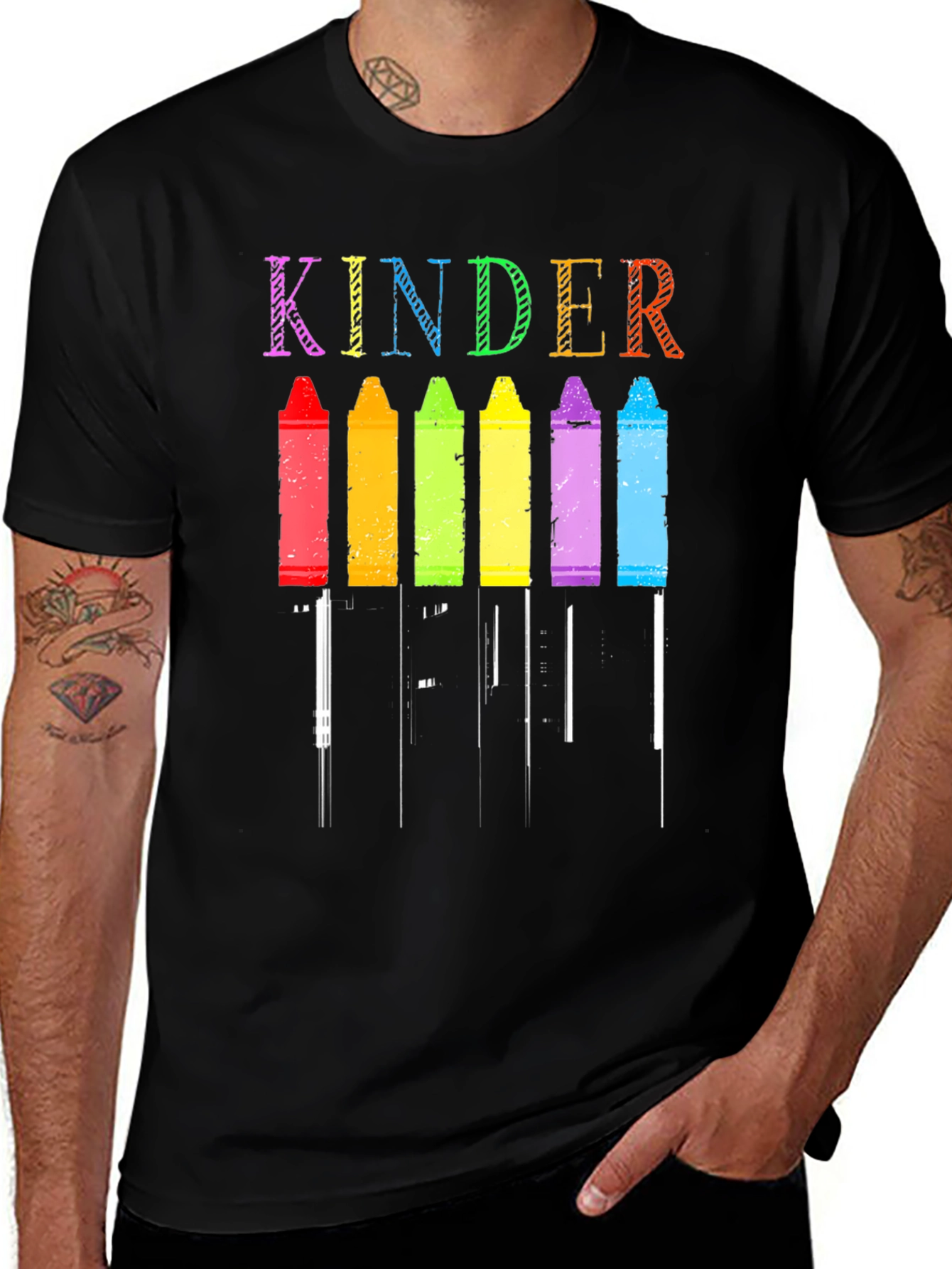 Variant 29 of Kindergarten Crayon T-Shirt Teacher Back to School Tee