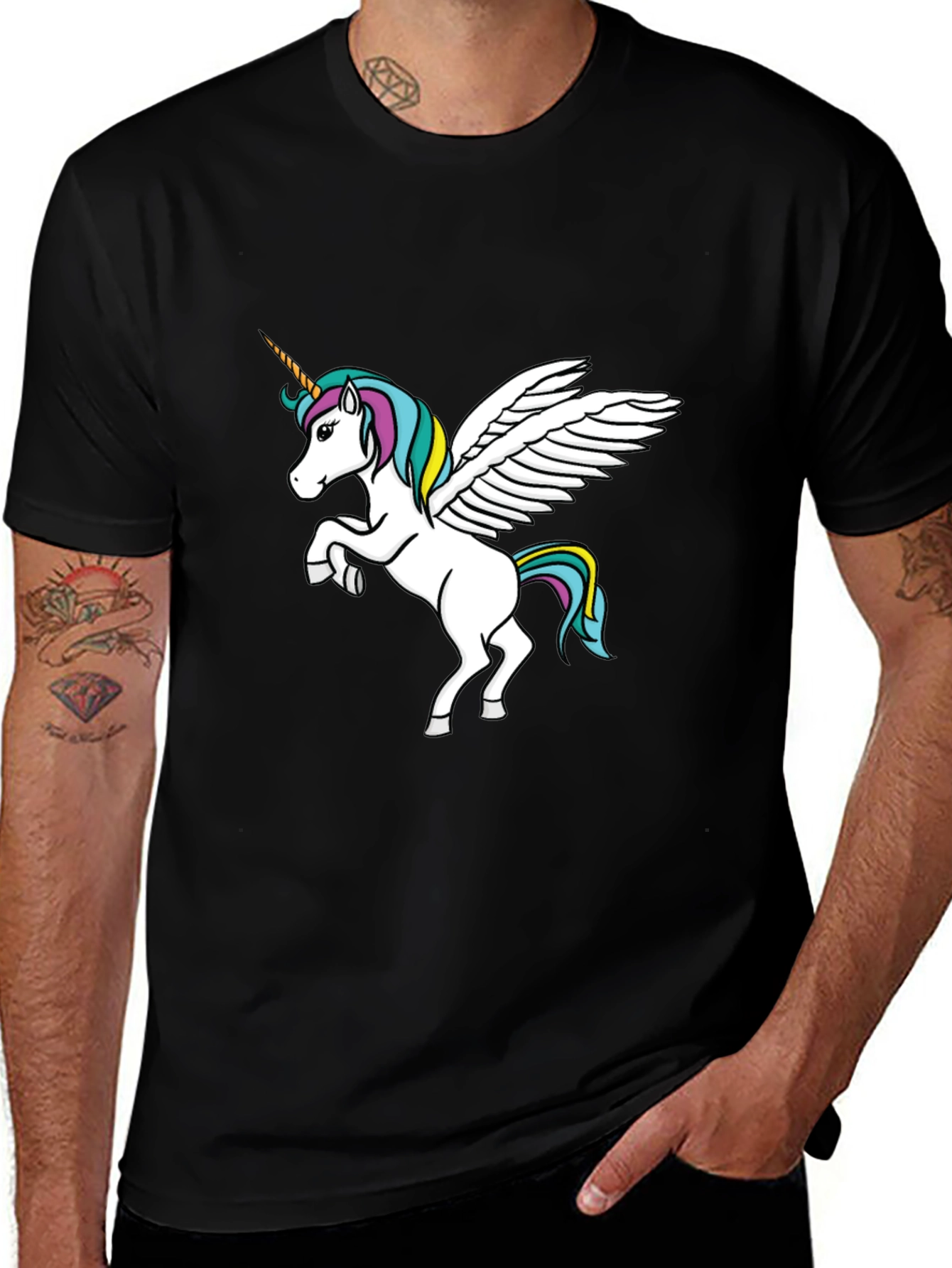 Variant 2 of Unicorn Graphic Black T-Shirt