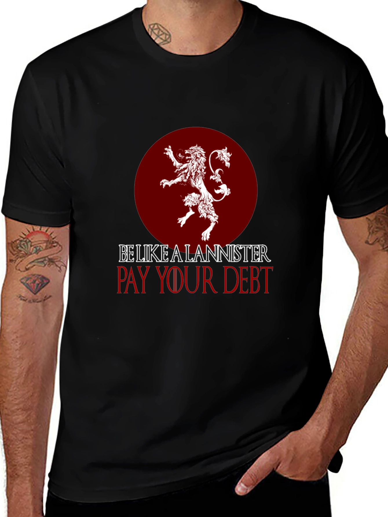 Black Lannister "Pay Your Debt" Black T-Shirt main image