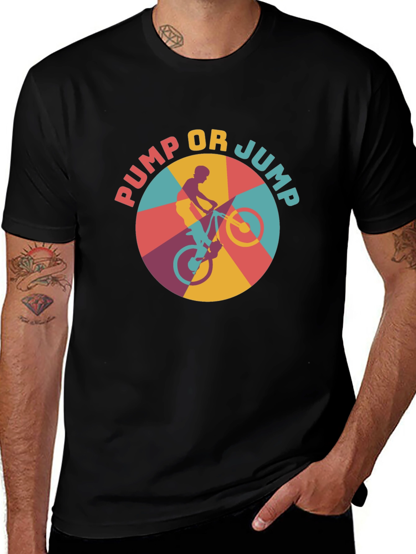 Variant 8 of Pump or Jump Retro Biker T-Shirt