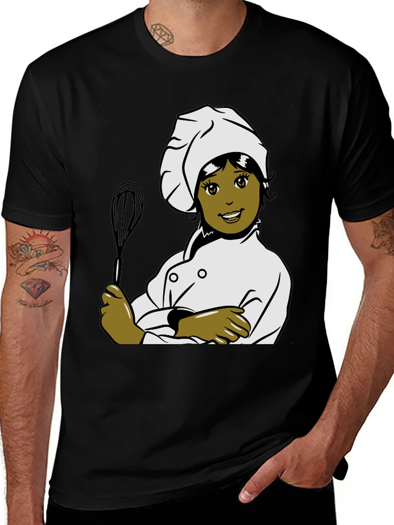 Chef Woman Cartoon Graphic T-Shirt