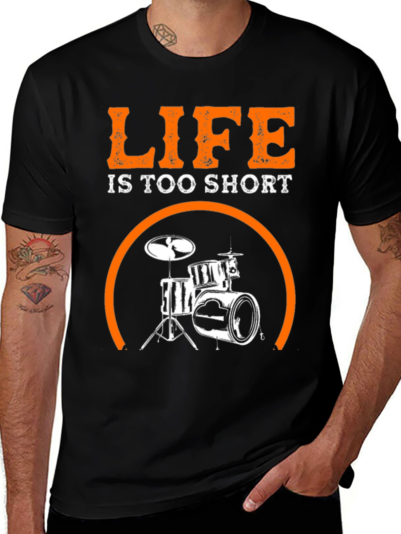 Black Life Is Too Short Drums T-Shirt main image