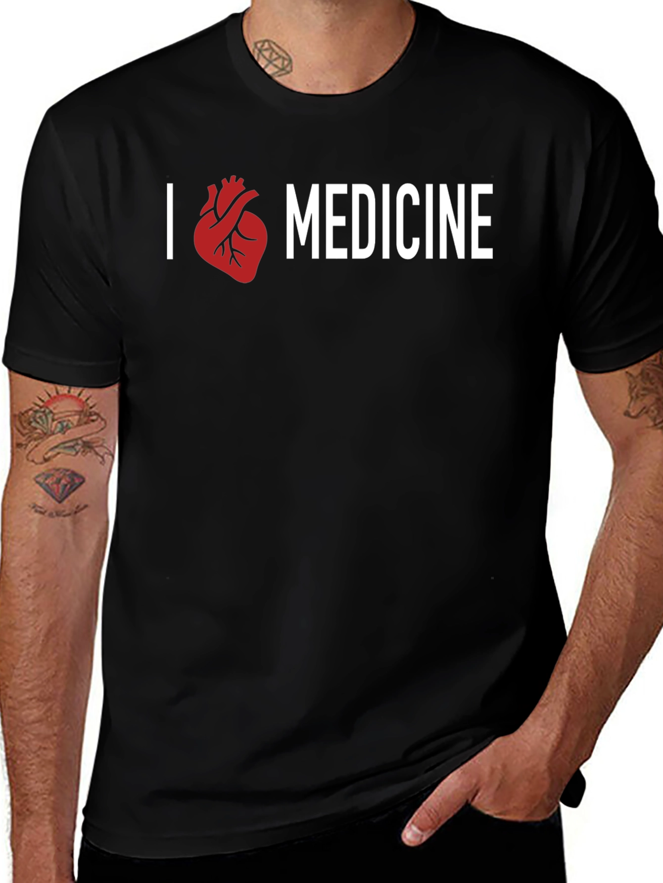 Variant 30 of I Heart Medicine Graphic Tee - Black