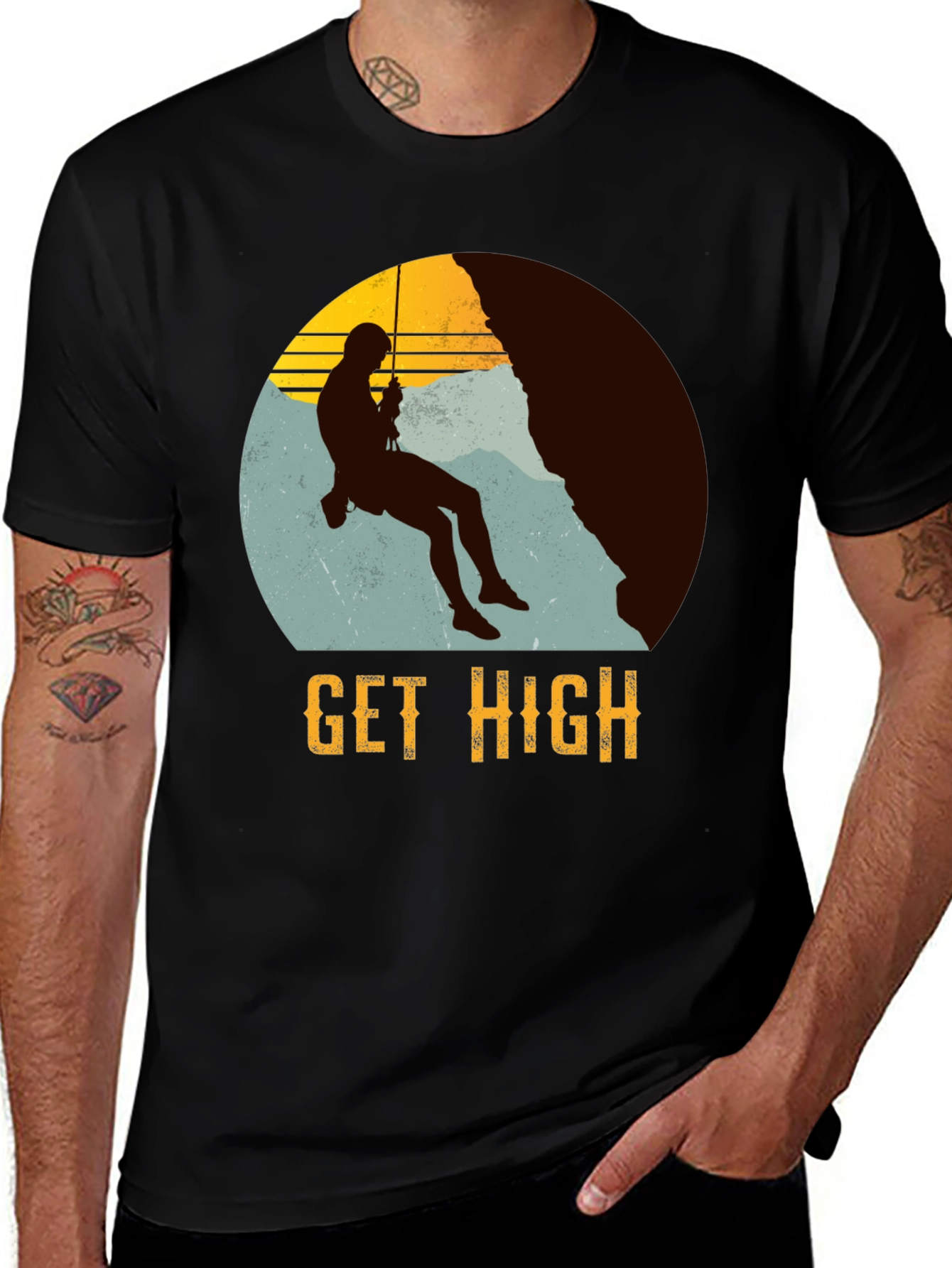 Variant 23 of Get High Climbing T-Shirt Adventure Tee