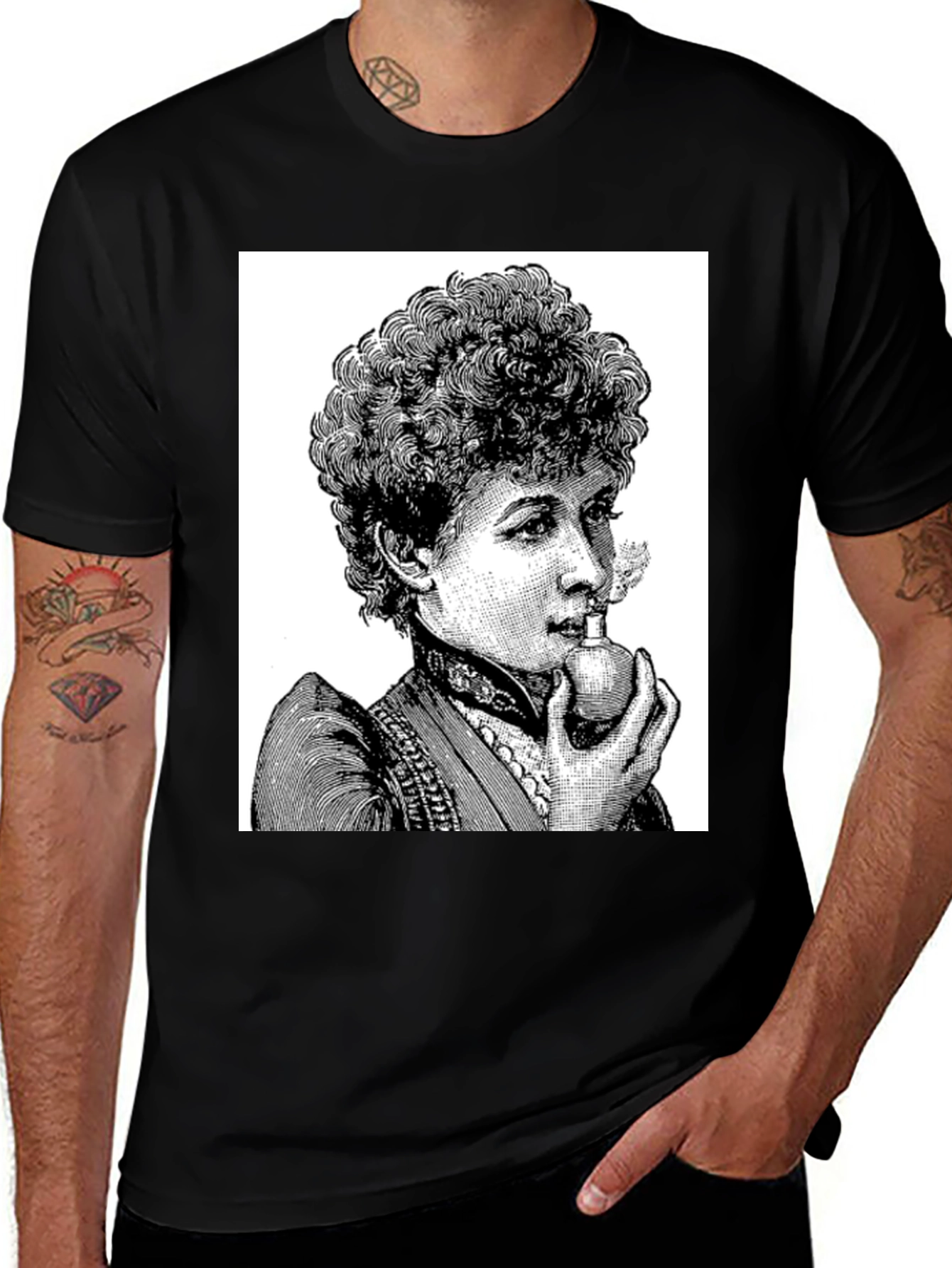 Variant 16 of Vintage Lady Black T-Shirt